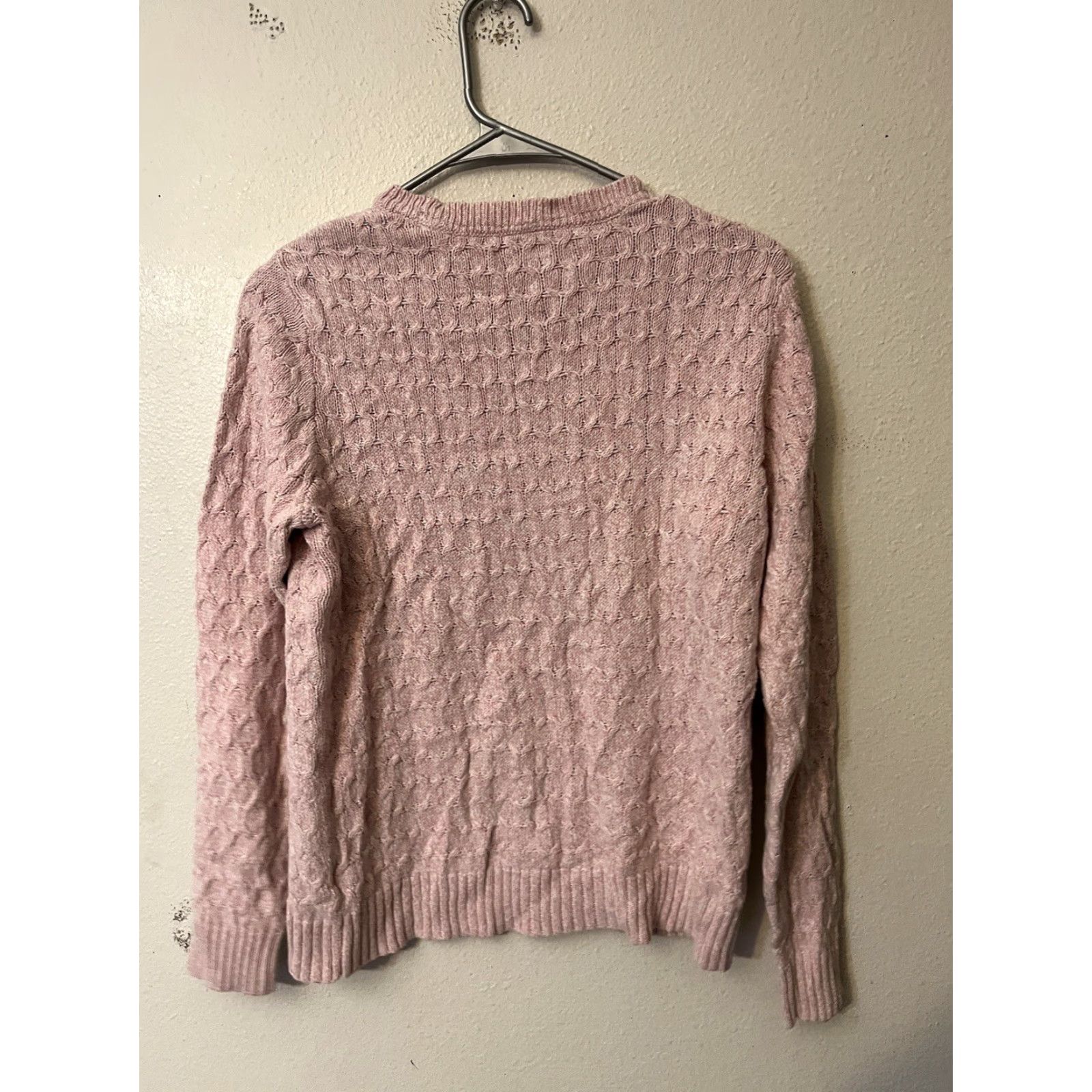 Croft & Barrow Croft & Barrow Women's Pink Crew Neck Cable Knit Sweater Pullover Size M Size M / US 6-8 / IT 42-44 - 3 Thumbnail