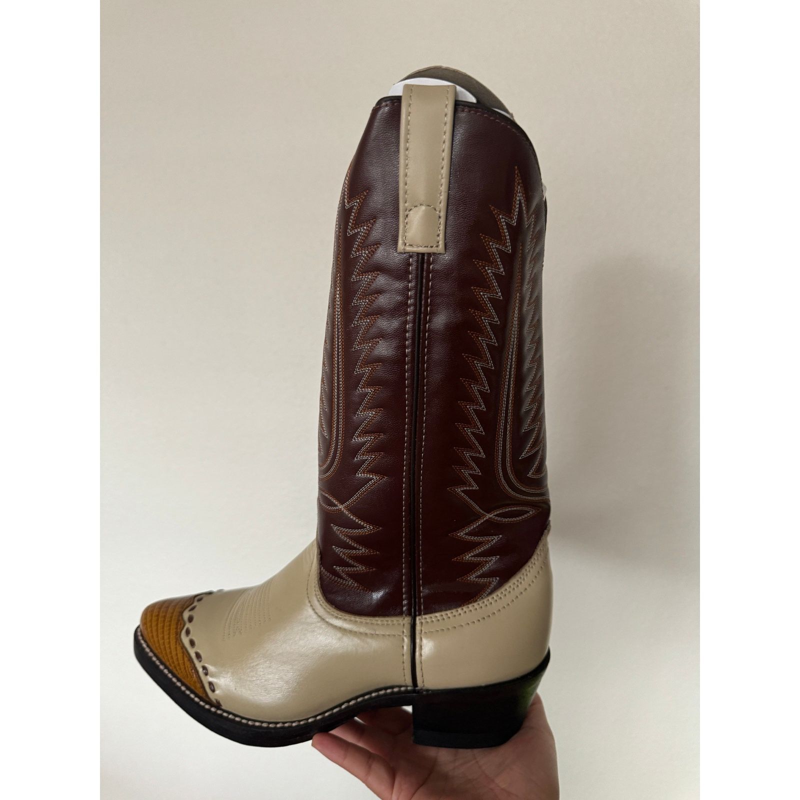 Cowboy Equipment Laredo Bone Lizard Print Wingtip Boots 61161 Size 8 Size US 8 / EU 41 - 8 Thumbnail