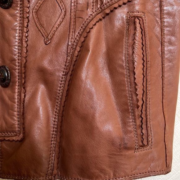 Elie Tahari ELIE TAHARI size S super soft cognac brown leather fitted ja Size S / US 4 / IT 40 - 7 Thumbnail