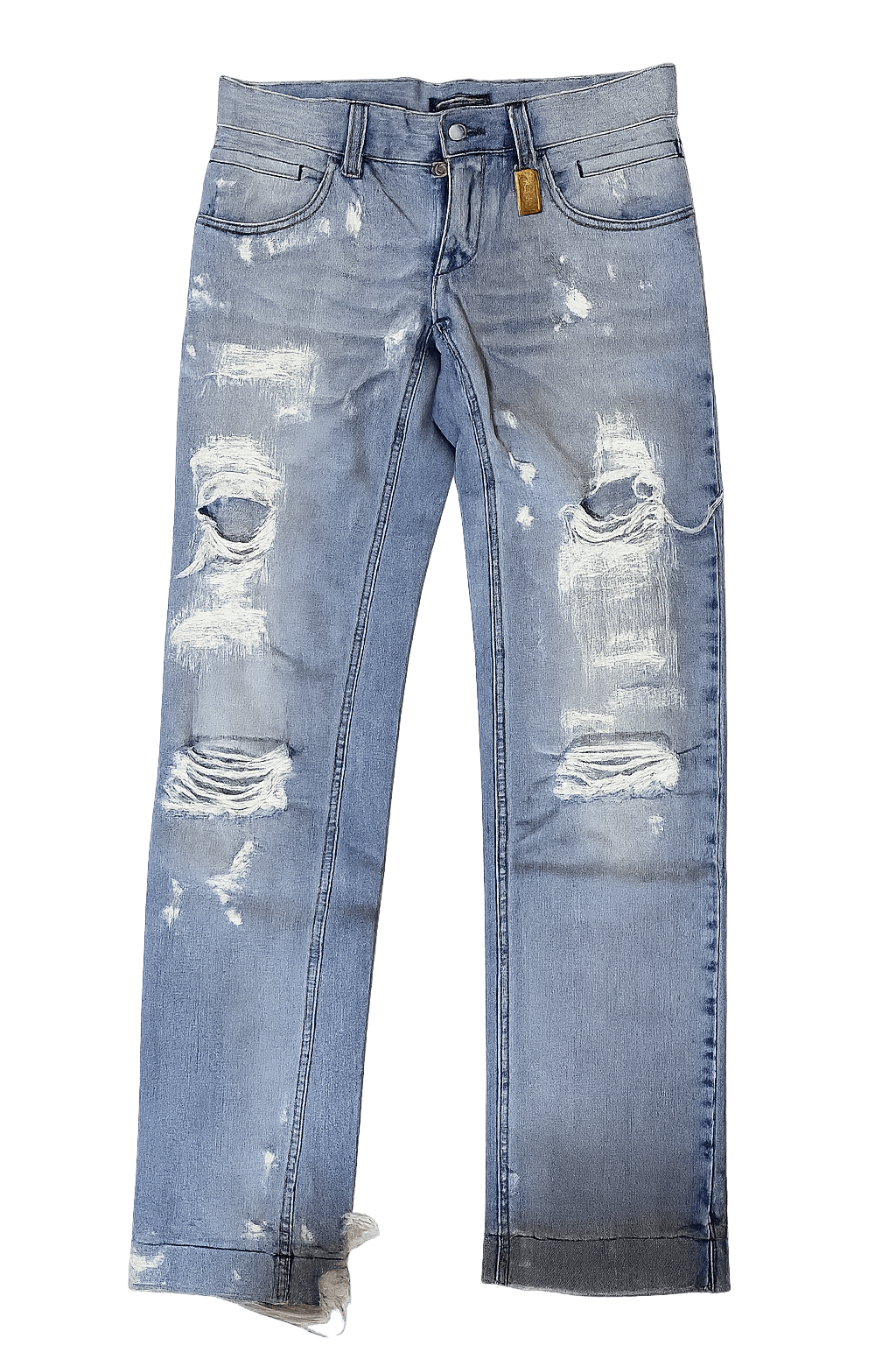 Dolce & Gabbana Dolce & Gabbana Y2K Distressed Low Rise Denim Jeans Size 44 Size US 28 / EU 44 - 1 Thumbnail
