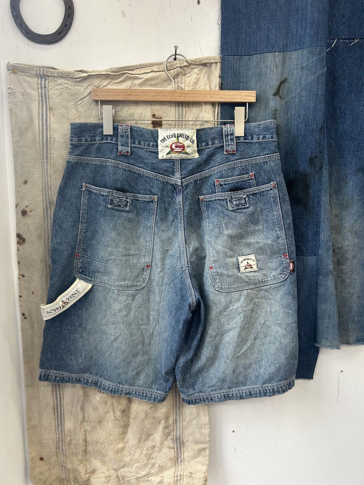 Ecko Unltd. × Marc Ecko × Vintage Vintage Y2K Ecko denim carpenter jean shorts Large 36” Size US 36 / EU 52 - 2 Thumbnail