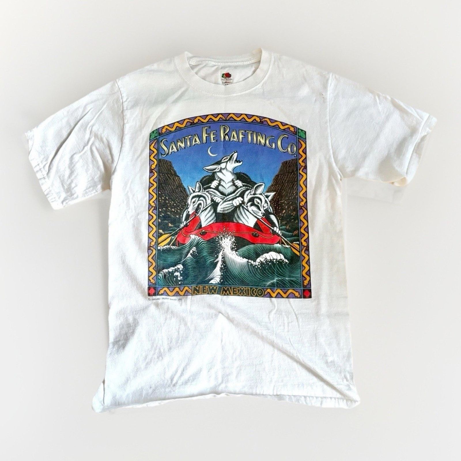 Hanes VTG 1993 Wolf Art T-Shirt Sante Fe New Mexico 90s Adult S Size US S / EU 44-46 / 1 - 1 Thumbnail