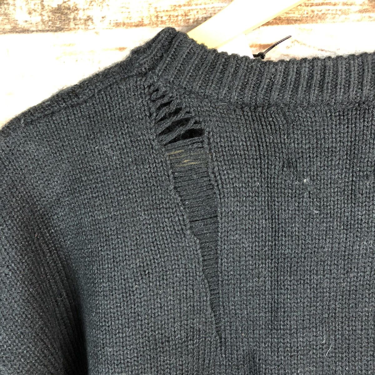 Japanese Brand Max Soul Black ripped distressed Knitwear #A2345 Size US L / EU 52-54 / 3 - 19 Thumbnail