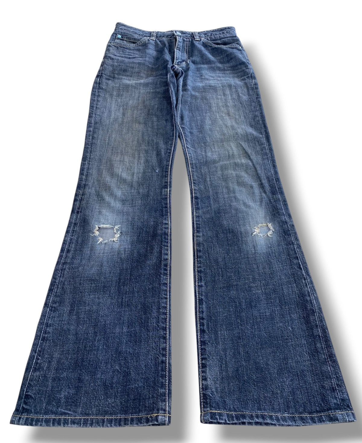 Wrangler Wrangler Faded Wash Ripped Style Boot Cut Jean Size US 28 / EU 44 - 1 Thumbnail