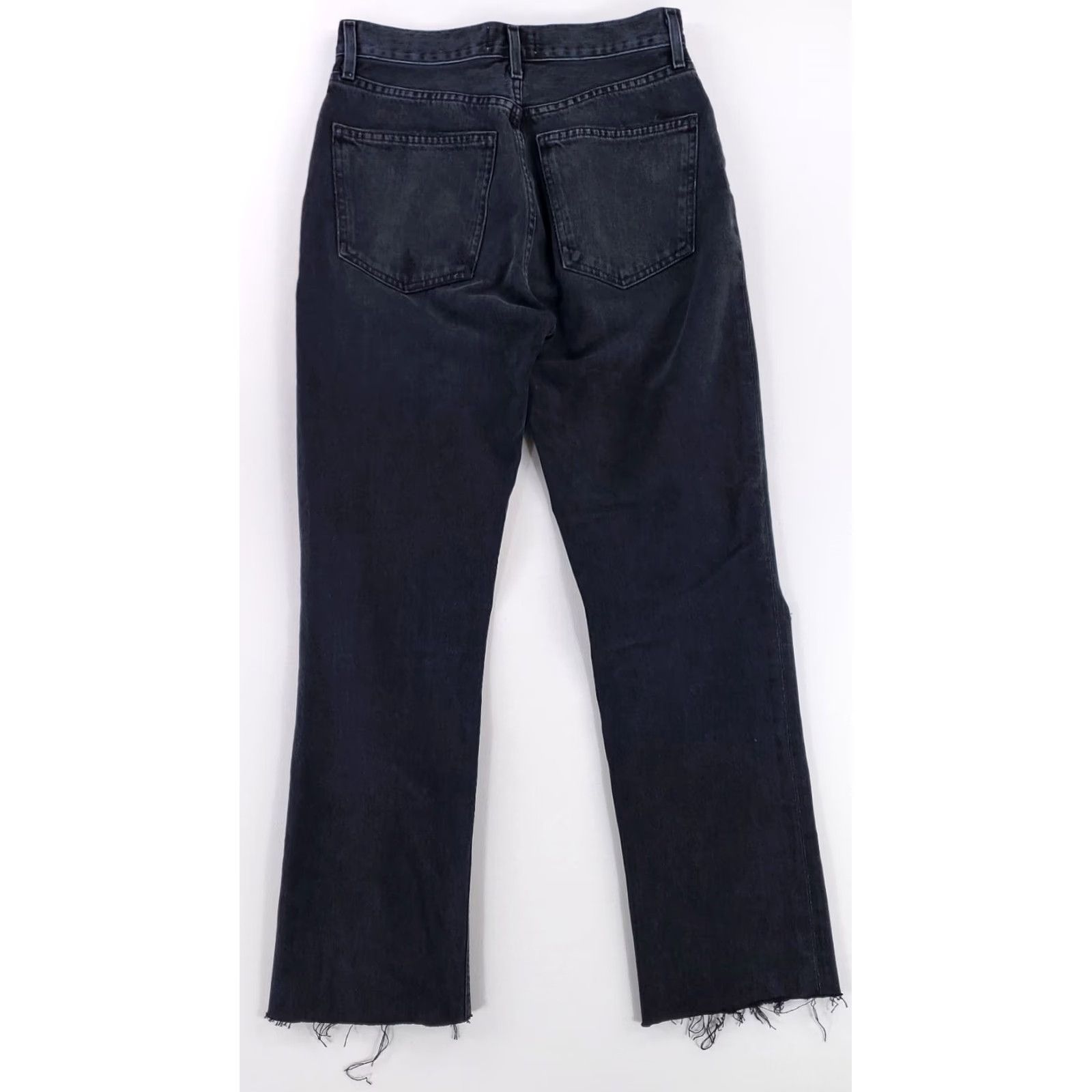 Agolde AGOLDE Lana Jeans Distressed Black Womens 29 (29 x 26.5 Actual) Jeans Womens 29 Black Distressed Straight Size 29" - 5 Thumbnail