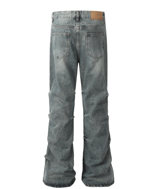 Japanese Brand × Jean Fashionable street washed loose men's flared jeans Size US 32 / EU 48 - 3 Thumbnail