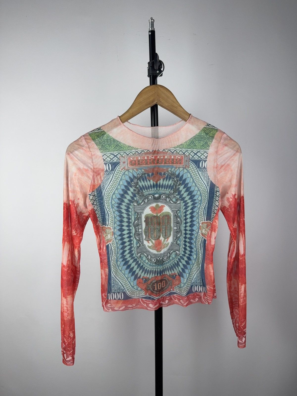 Vintage Sexy Darkness Avant Garde Tattoo Punk Emo Mesh Top Blouse Size S / US 4 / IT 40 - 1 Thumbnail