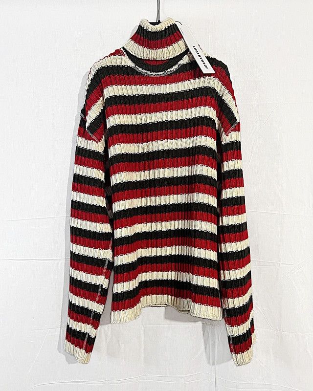 JordanLuca Oversize Striped Ladder-Stitch Turtleneck Sweater Size US S / EU 44-46 / 1 - 1 Thumbnail
