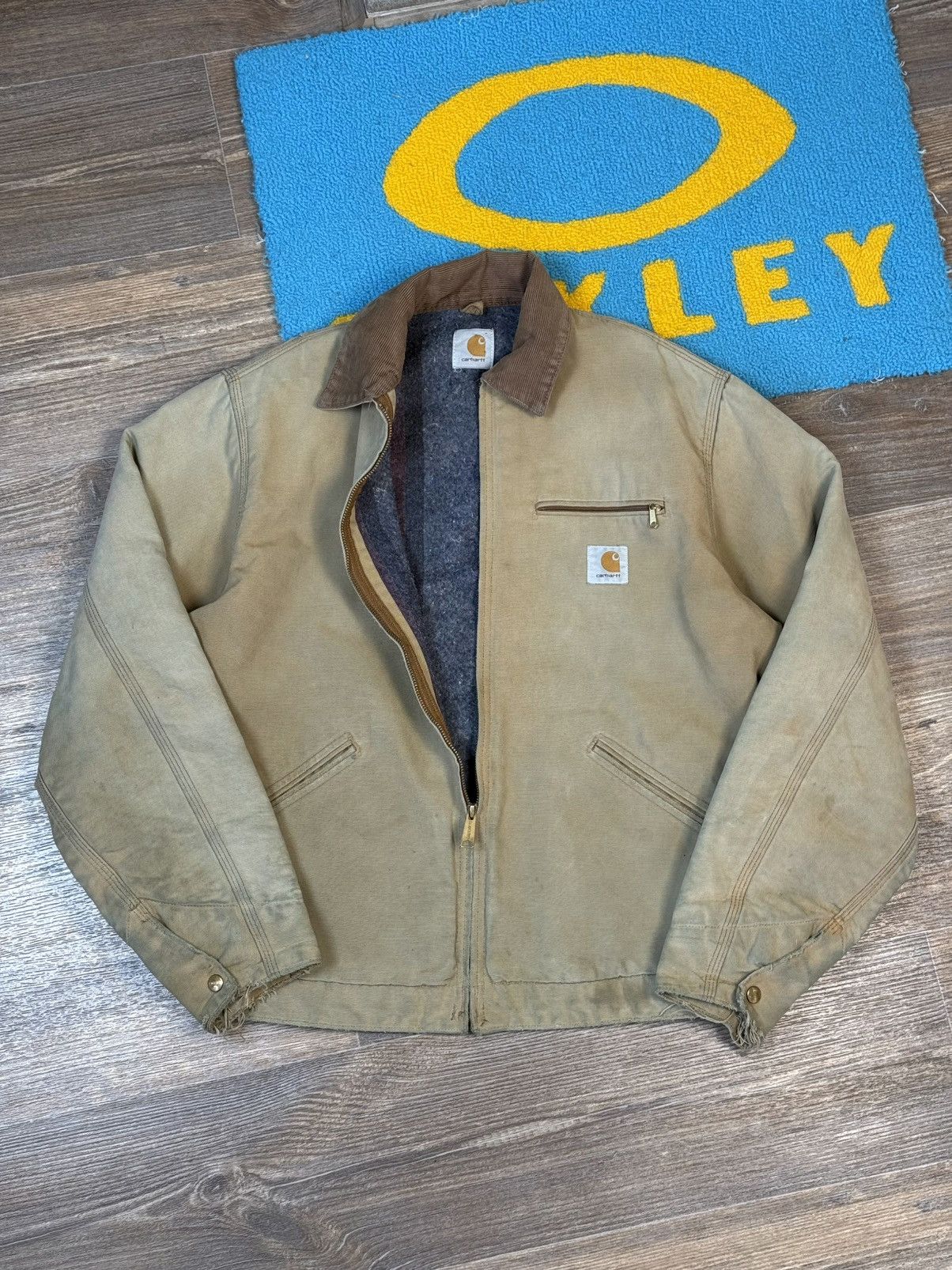 Carhartt × Vintage 90’s Vintage Carhartt Brown Detroit Blanket Lined Jacket Size US L / EU 52-54 / 3 - 7 Thumbnail