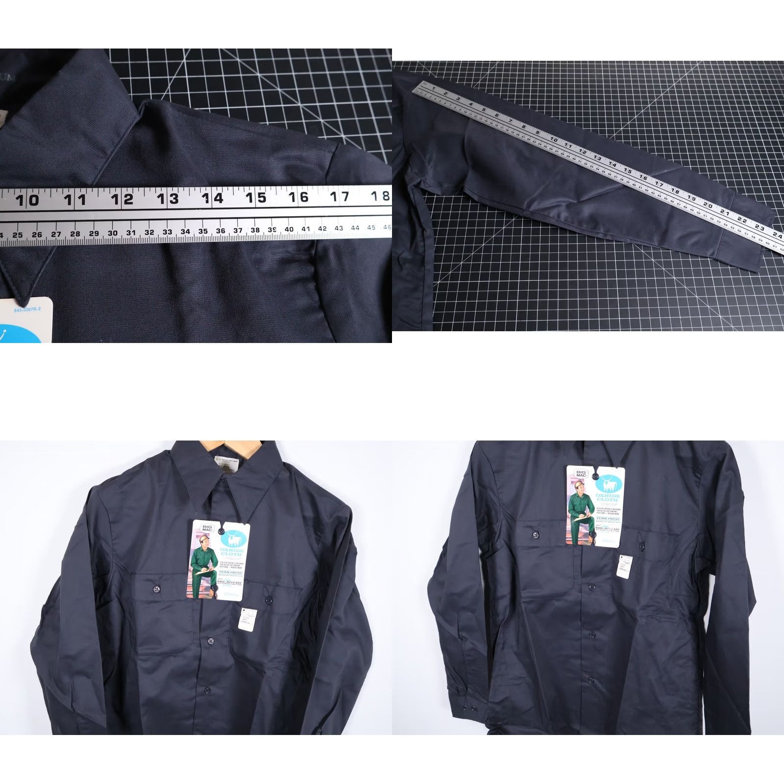 Vintage Big Mac Shirt Men M Dark Blue / Gray Twill Oxhide Unworn VTG Size US M / EU 48-50 / 2 - 8 Thumbnail