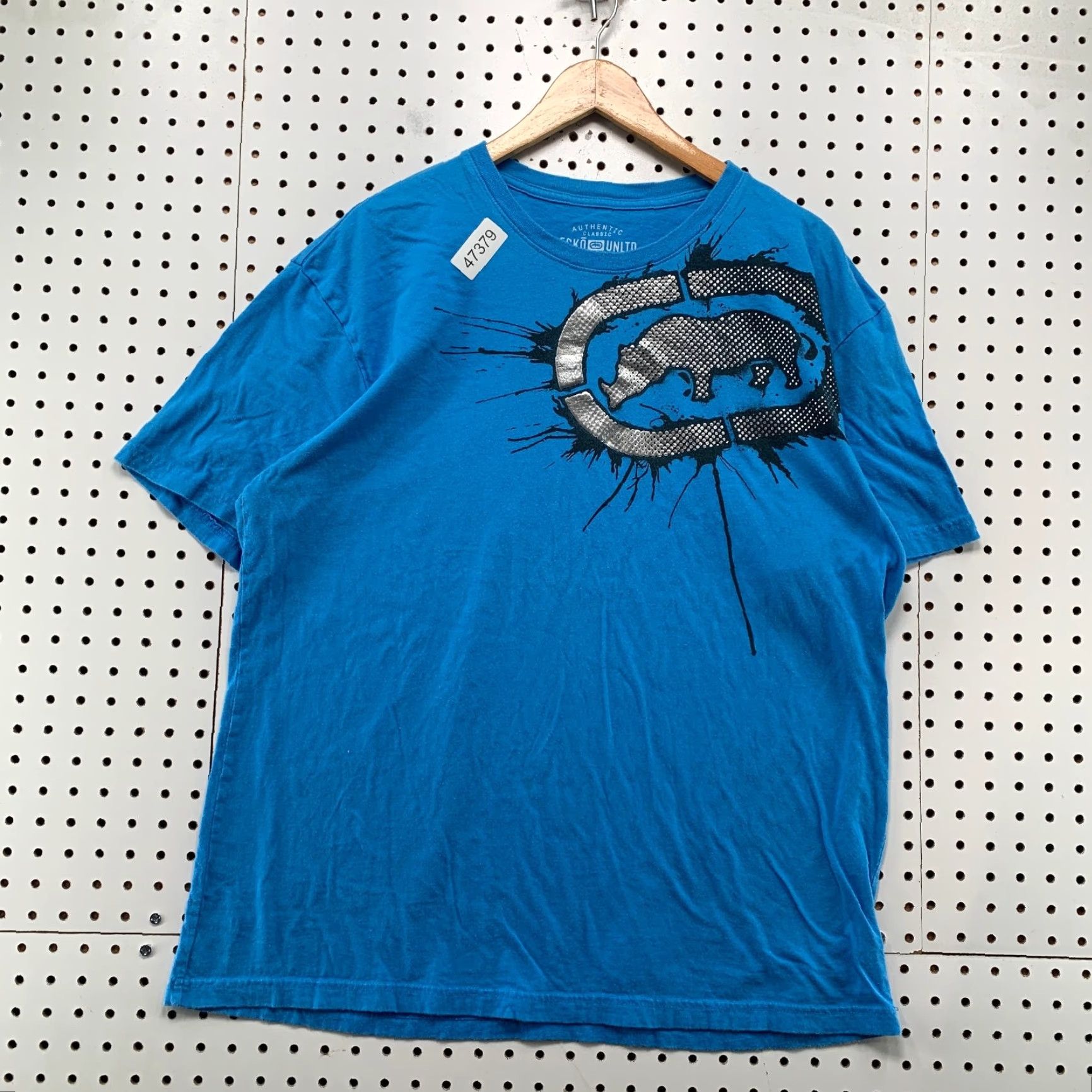 Ecko Unltd. VINTAGE Ecko Unltd T-Shirt Mens 2XL Blue Hip Hop Rhino Grafitti Graphic Print Short Sleeve Crew Neck Shirt Mens Hip Hop 2000s Size US XXL / EU 58 / 5 - 2 Thumbnail