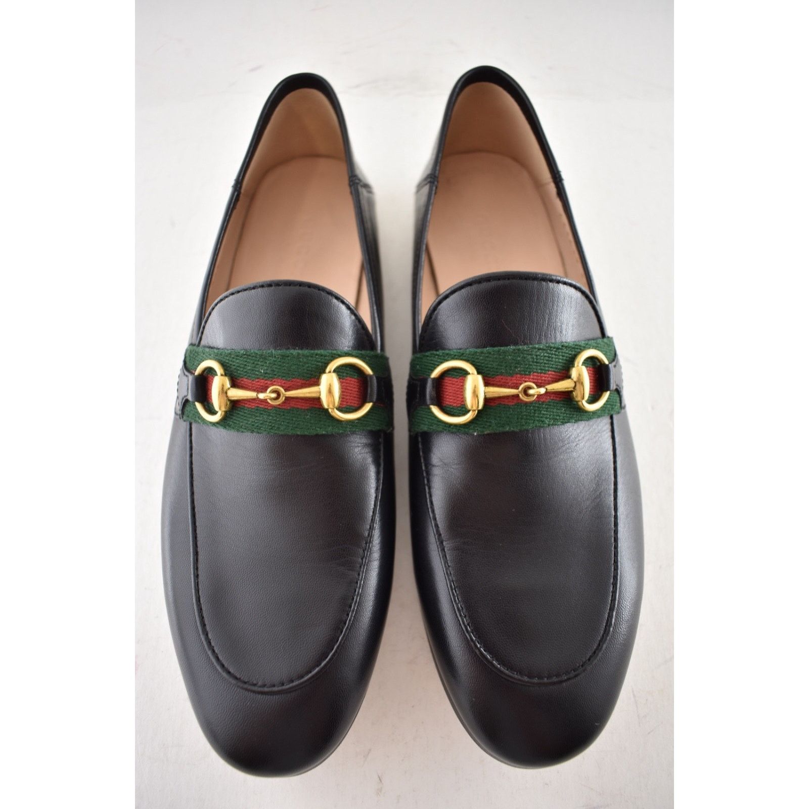 Gucci Black Leather Web Horsebit Slipper Flat Loafer 36.5 Size US 6.5 / IT 36.5 - 6 Thumbnail