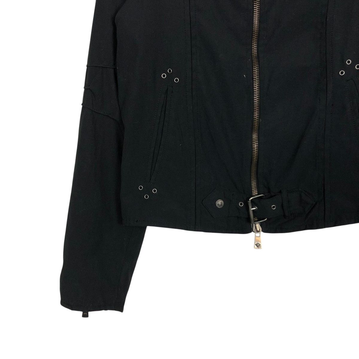 Versace Jeans Couture 🔥RICH BLACK CROPPED BIKER JACKET BONDAGE DESIGN VERSACE Size US M / EU 48-50 / 2 - 6 Thumbnail