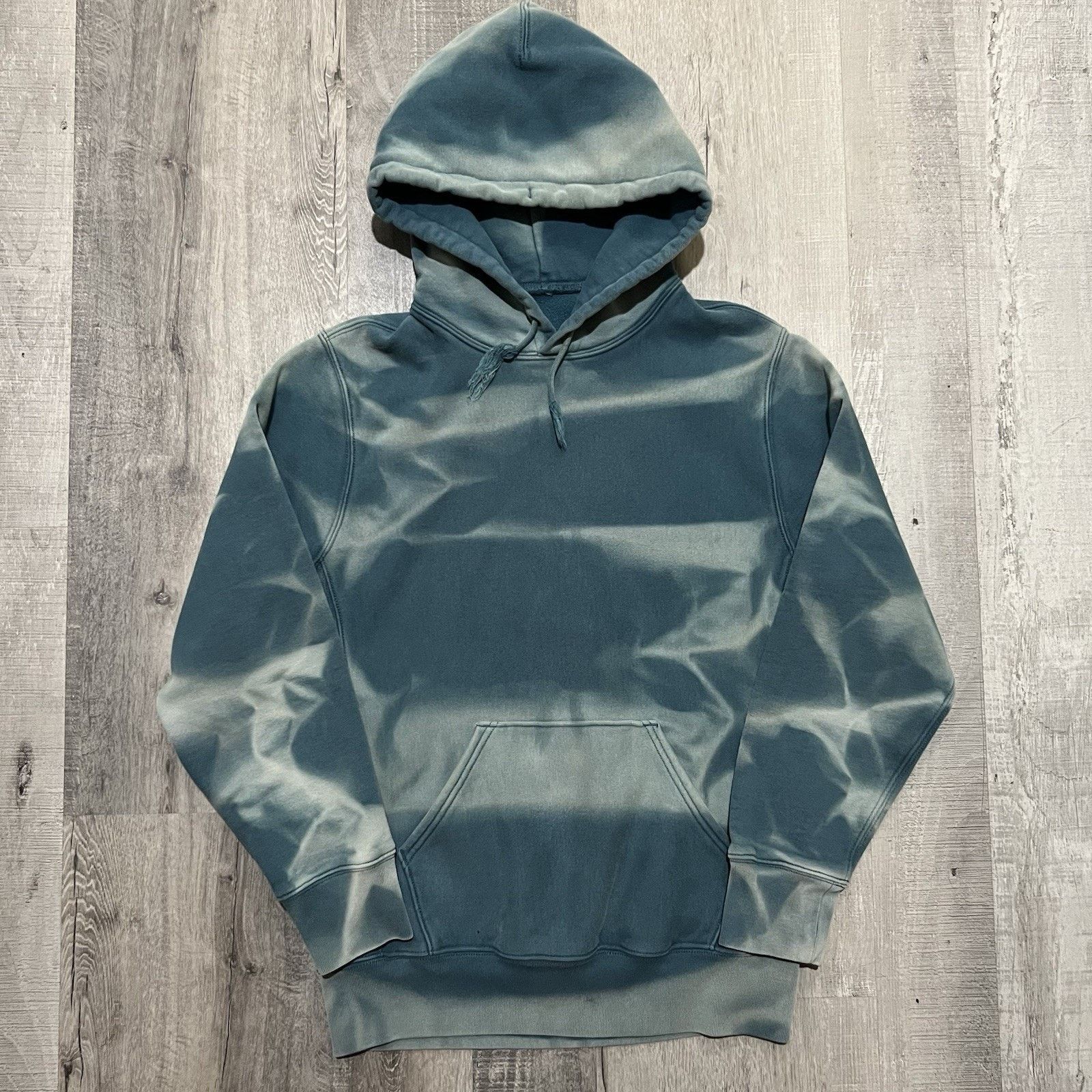 VTG Sun Faded Hoodie Blue Heavy Cotton Grunge Worn Skater