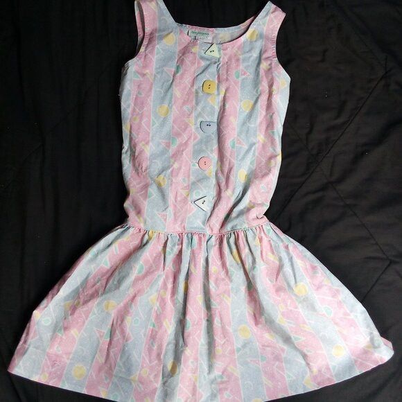 Vintage Rare Editions Abstract Geometric Pastel Midi Dress