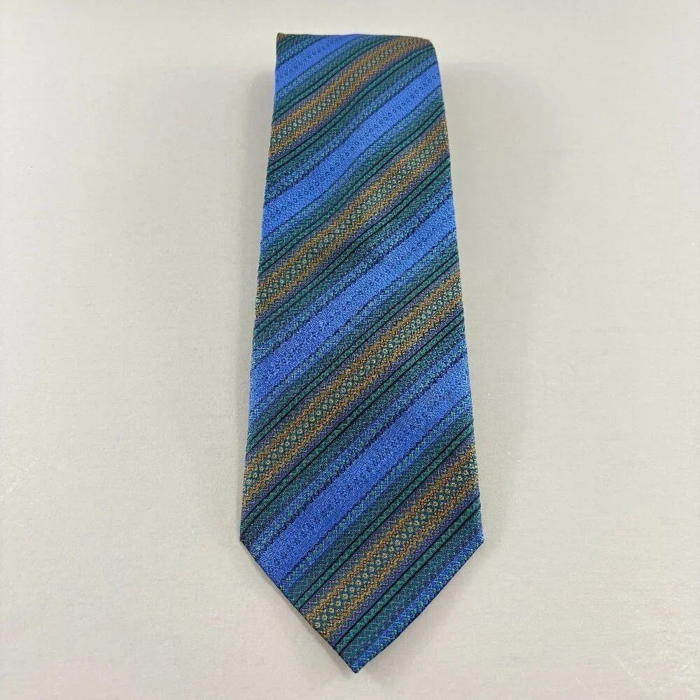 Other Daniel De Fasson Blue / Copper Striped Men's Tie 4" x 60" Size ONE SIZE - 1 Thumbnail
