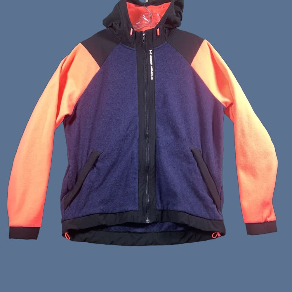 Under Armour Under Armour Mens Hooded Celliant Full Zip Fleece Jacket Large Blue Pink Size US L / EU 52-54 / 3 - 1 Thumbnail