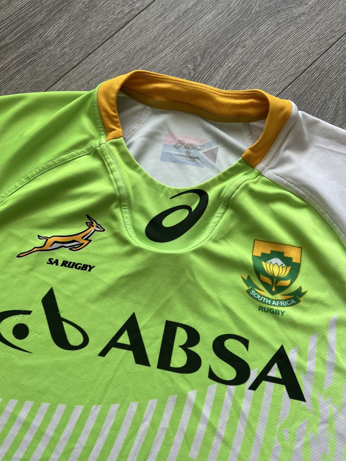 Asics Asics South Africa Rugby Jersey Shirt Vintage Size US XL / EU 56 / 4 - 2 Thumbnail