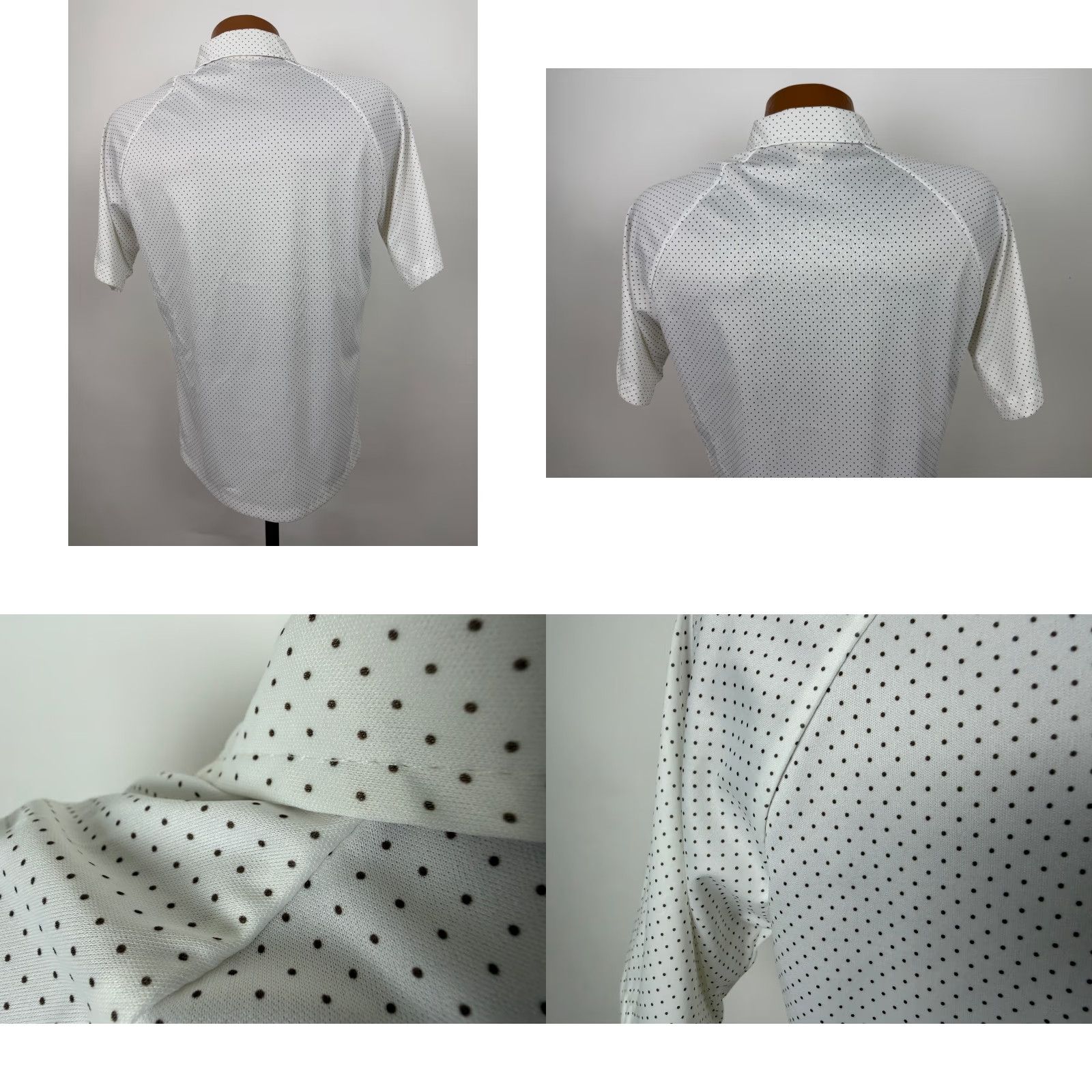 Vintage VINTAGE Styled in California Polo Shirt Men M White Polka Dot 60s 70s Vintage Hipster Retro Slim Short Sleeve Spread Collar Size US M / EU 48-50 / 2 - 8 Thumbnail