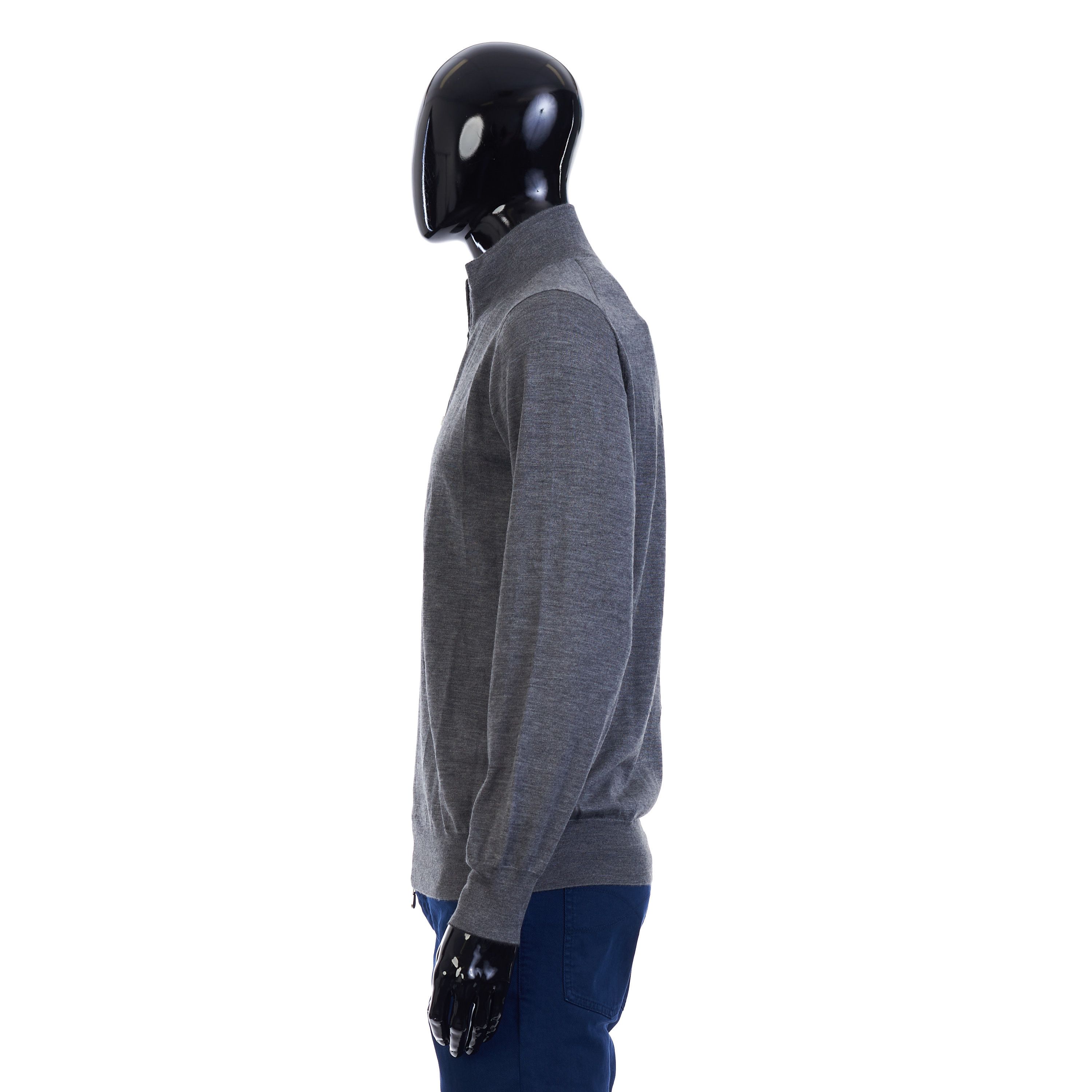 Brunello Cucinelli Dark Gray Full Zip Up Sweater - Lightweight Cashmere & Silk Size US M / EU 48-50 / 2 - 4 Thumbnail