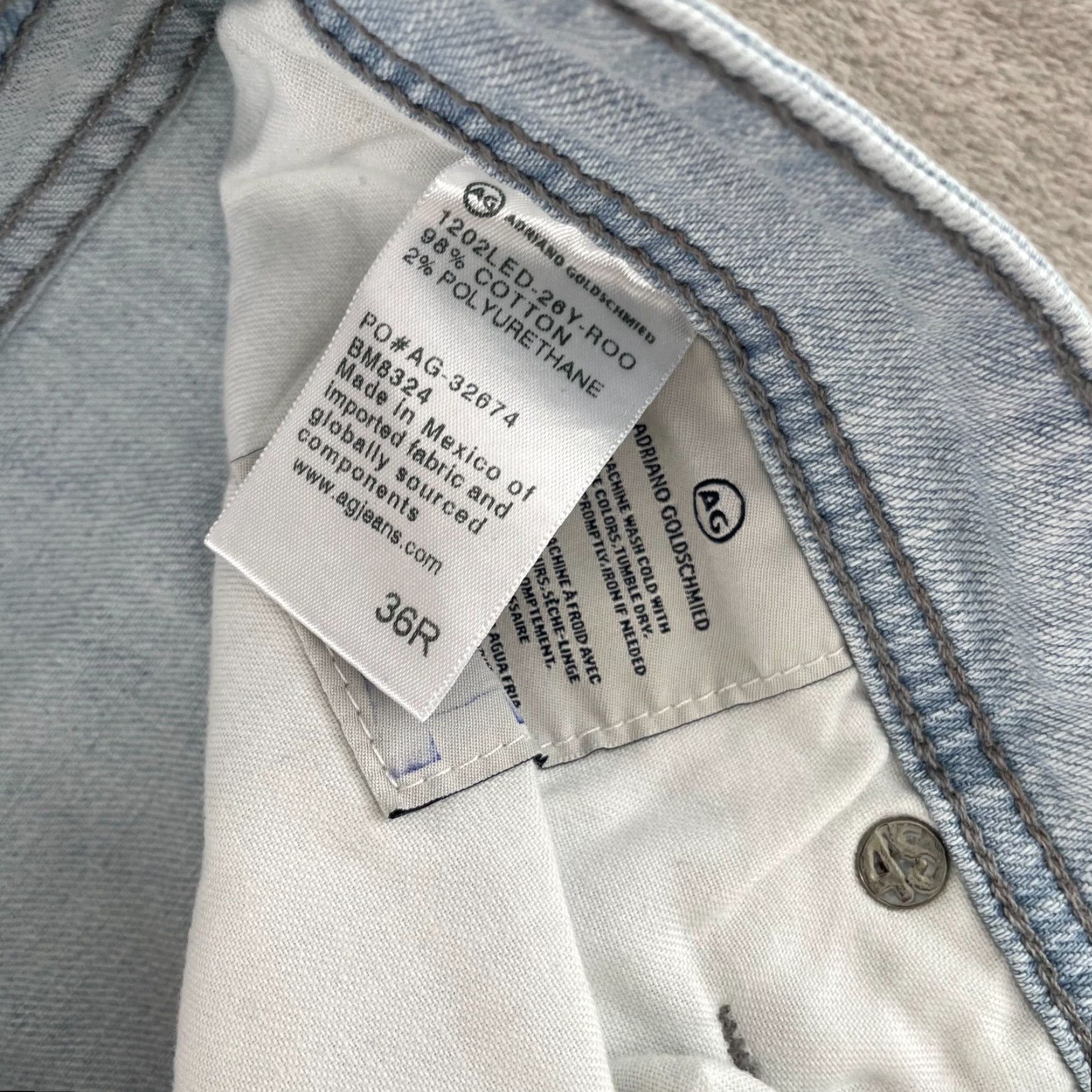 Vintage ADriano Goldschmied The Stockton Jeans Men 36 Blue Distressed Slim 5-Pocket Denim Jeans Pants 34x33 Mens Size US 34 / EU 50 - 3 Thumbnail