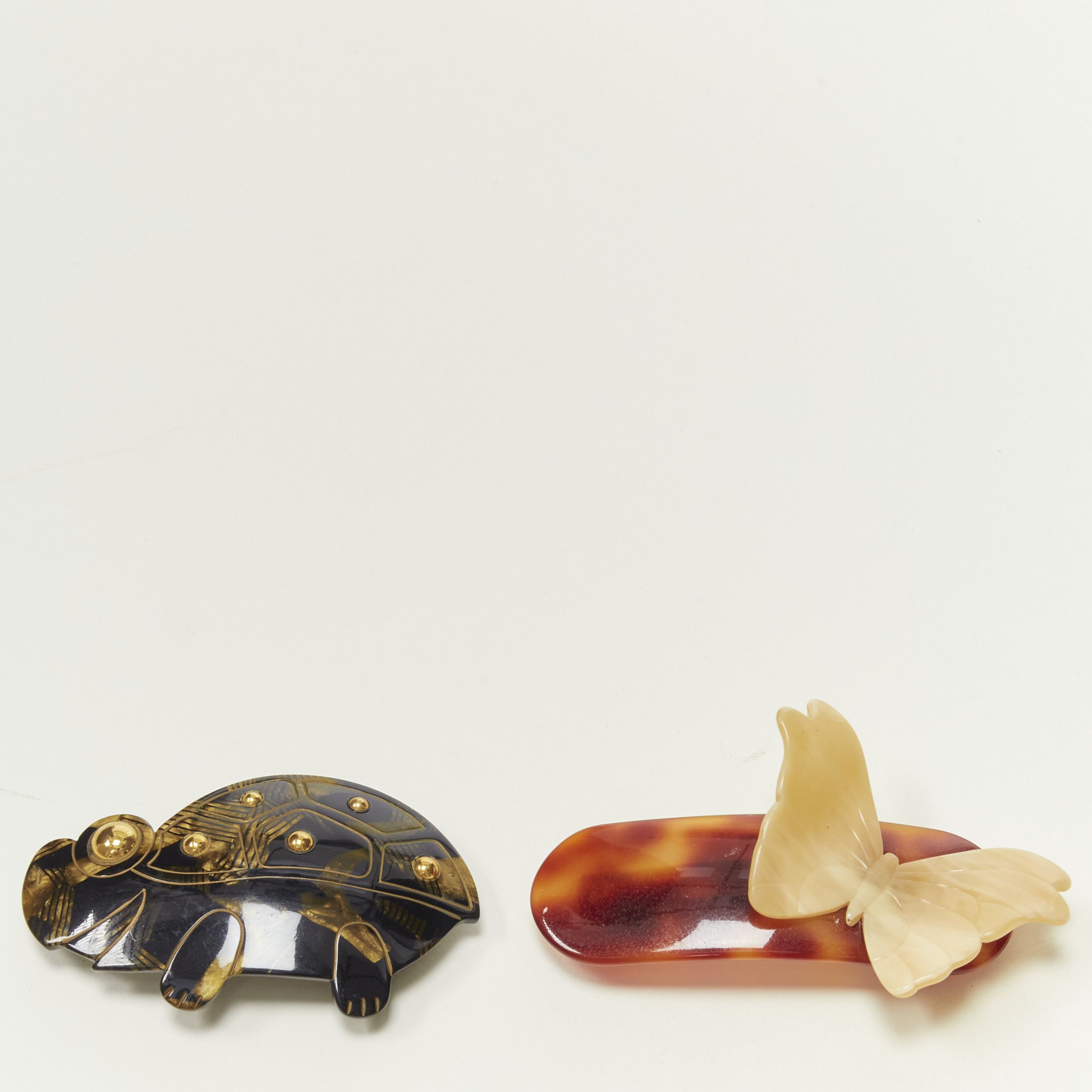 Other CHIC & PLUS Alexandre Zouari brown amber turtle butterfly big hair clip X2 Size ONE SIZE - 1 Thumbnail