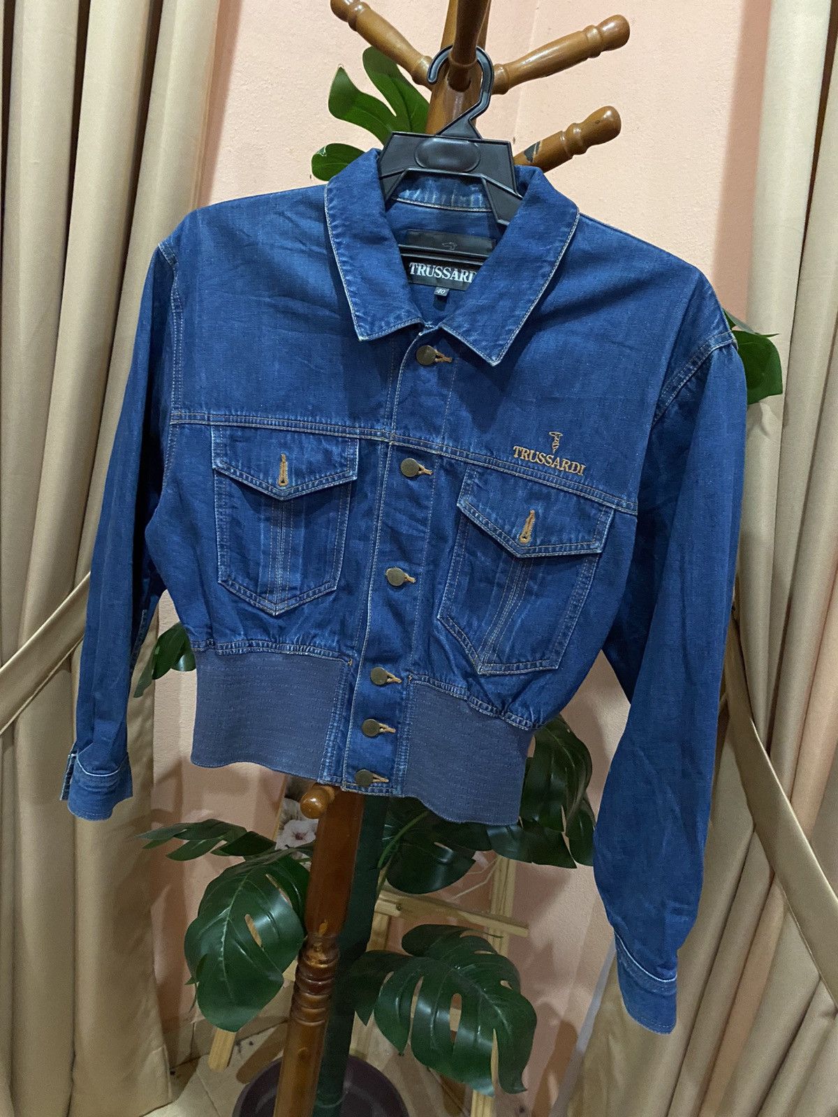 Trussardi VINTAGE TRUSSARDI DENIM CROP JACKET Size S / US 4 / IT 40 - 2 Thumbnail