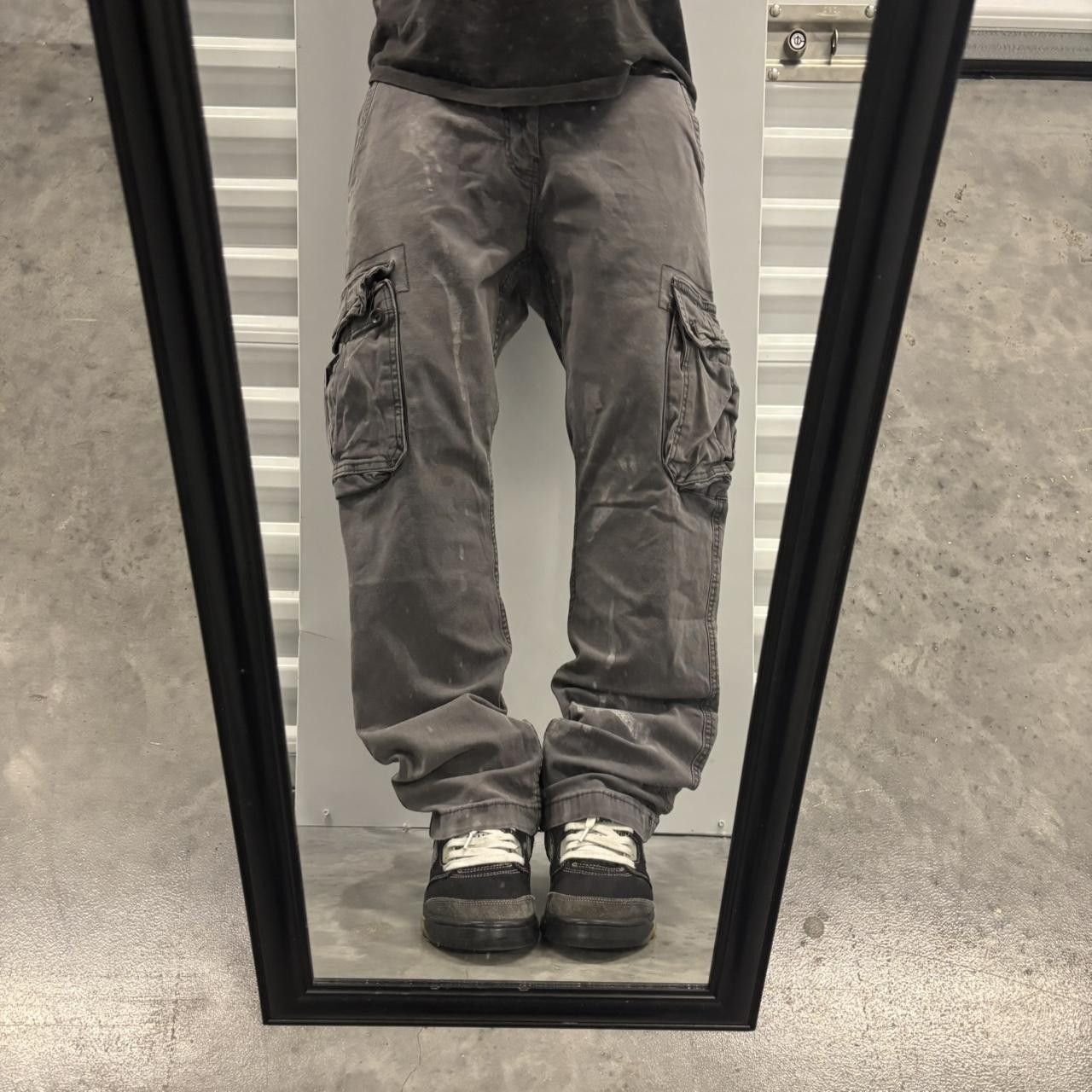 Japanese Brand × Vintage Crazy Vintage Y2K/2000s Grey Skater Streetwear Cargo Pants! Size US 34 / EU 50 - 1 Thumbnail