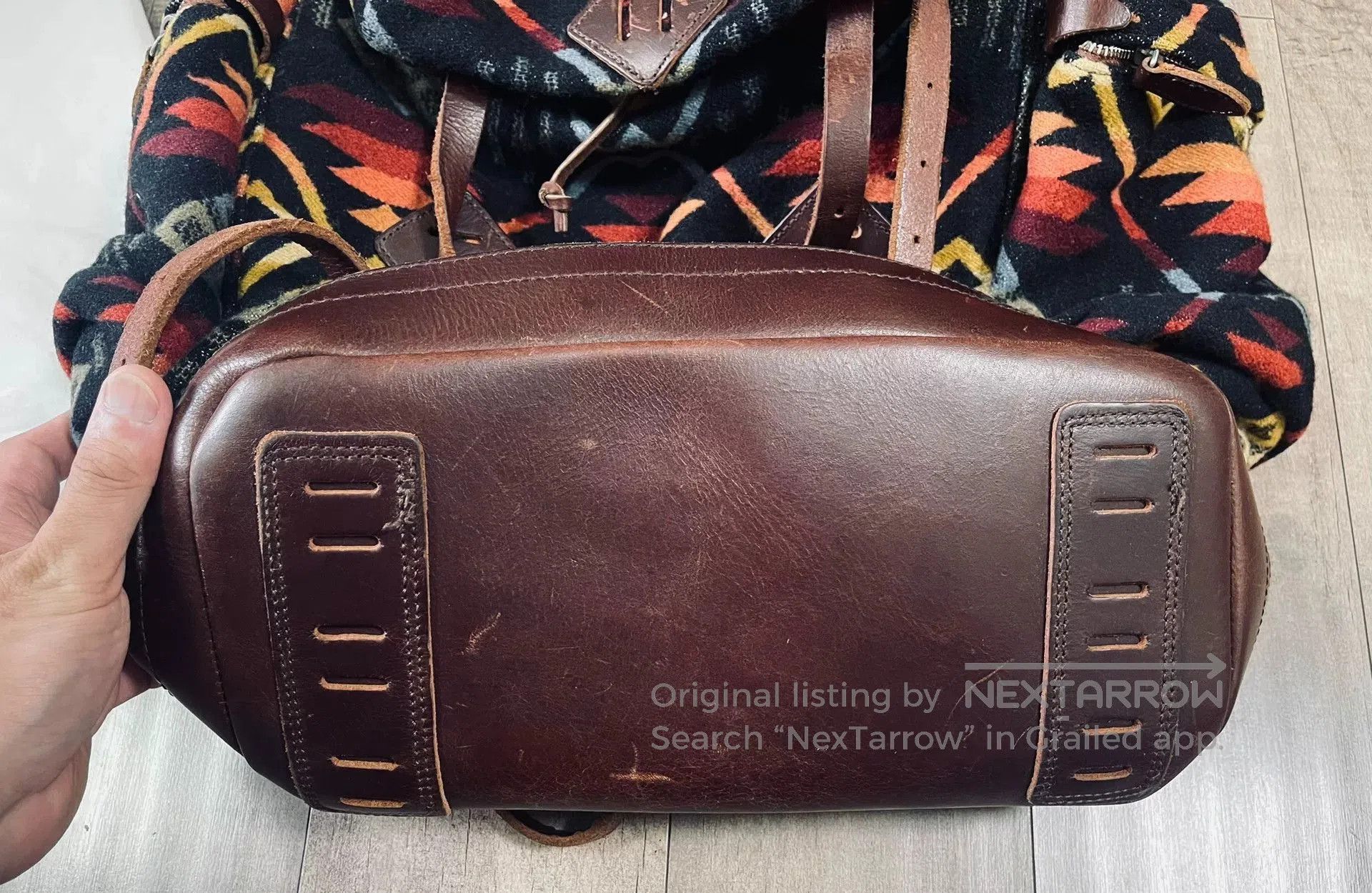 RRL Ralph Lauren Ralph Lauren Navajo Patchwork Leather Backpack. Size ONE SIZE - 4 Thumbnail