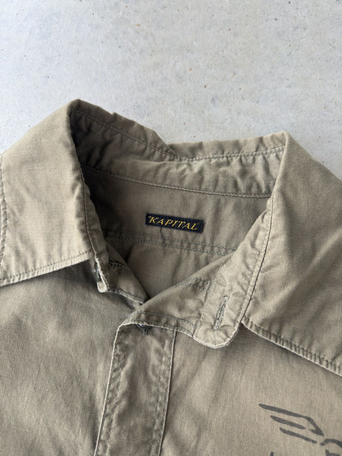 Kapital Kapital Military Green Long Sleeve Button Up Shirt Size US S / EU 44-46 / 1 - 4 Thumbnail