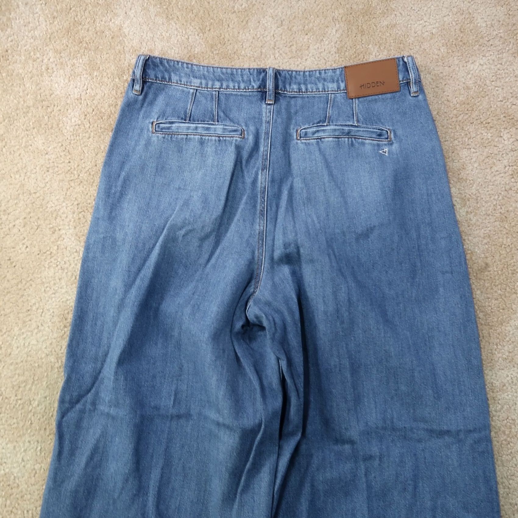 Vintage Hidden Wide-Leg Jeans Women 31 Blue Denim High Rise 5-Pocket Cotton Polyester Spandex Medium Wash Modern Vintage: No Size 24" / US 00 / IT 34 - 6 Thumbnail
