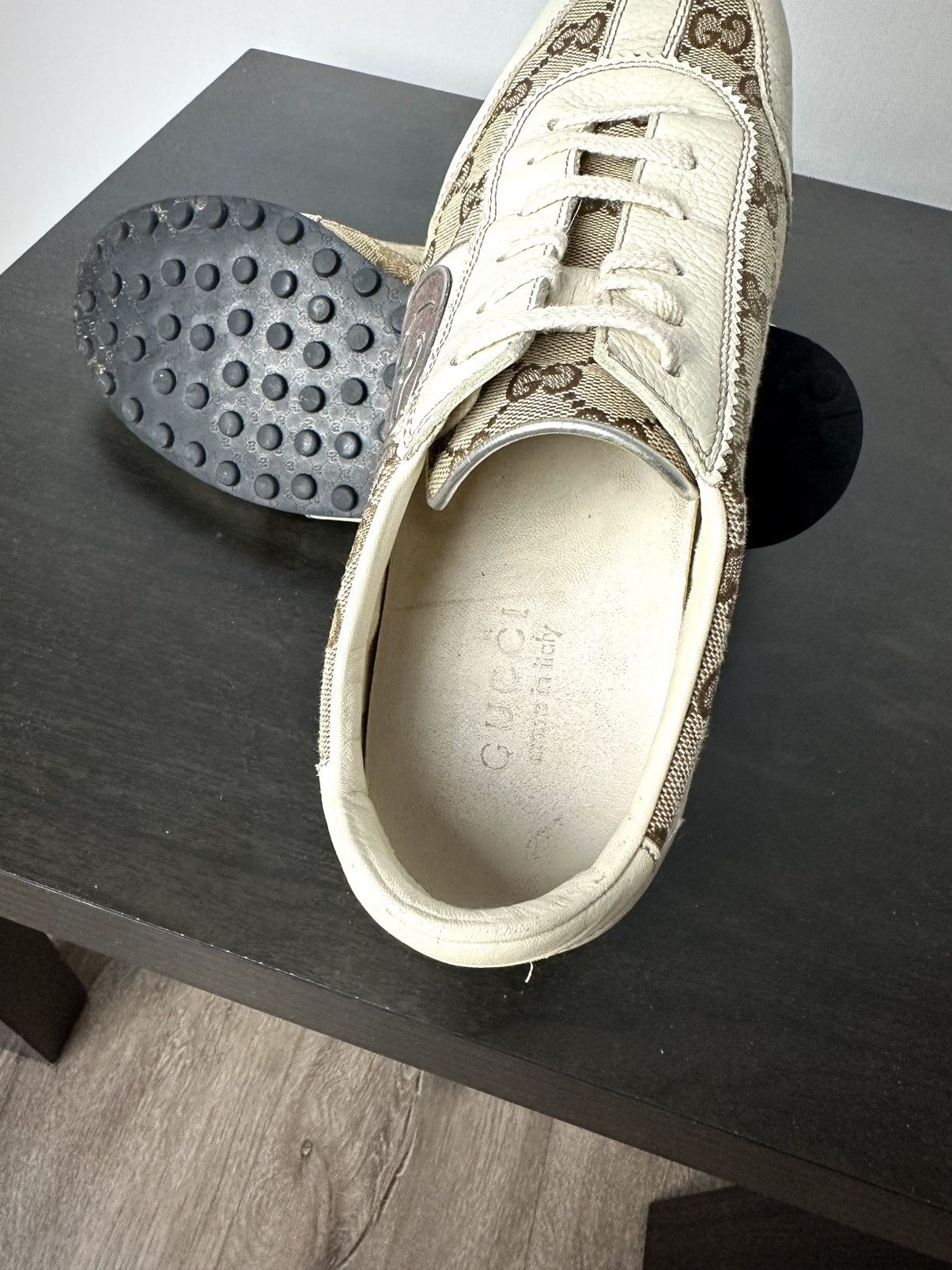 Gucci Gucci Sneakers GG Monogram Leather Canvas Beige US 6.5 Size US 6.5 / IT 36.5 - 12 Thumbnail