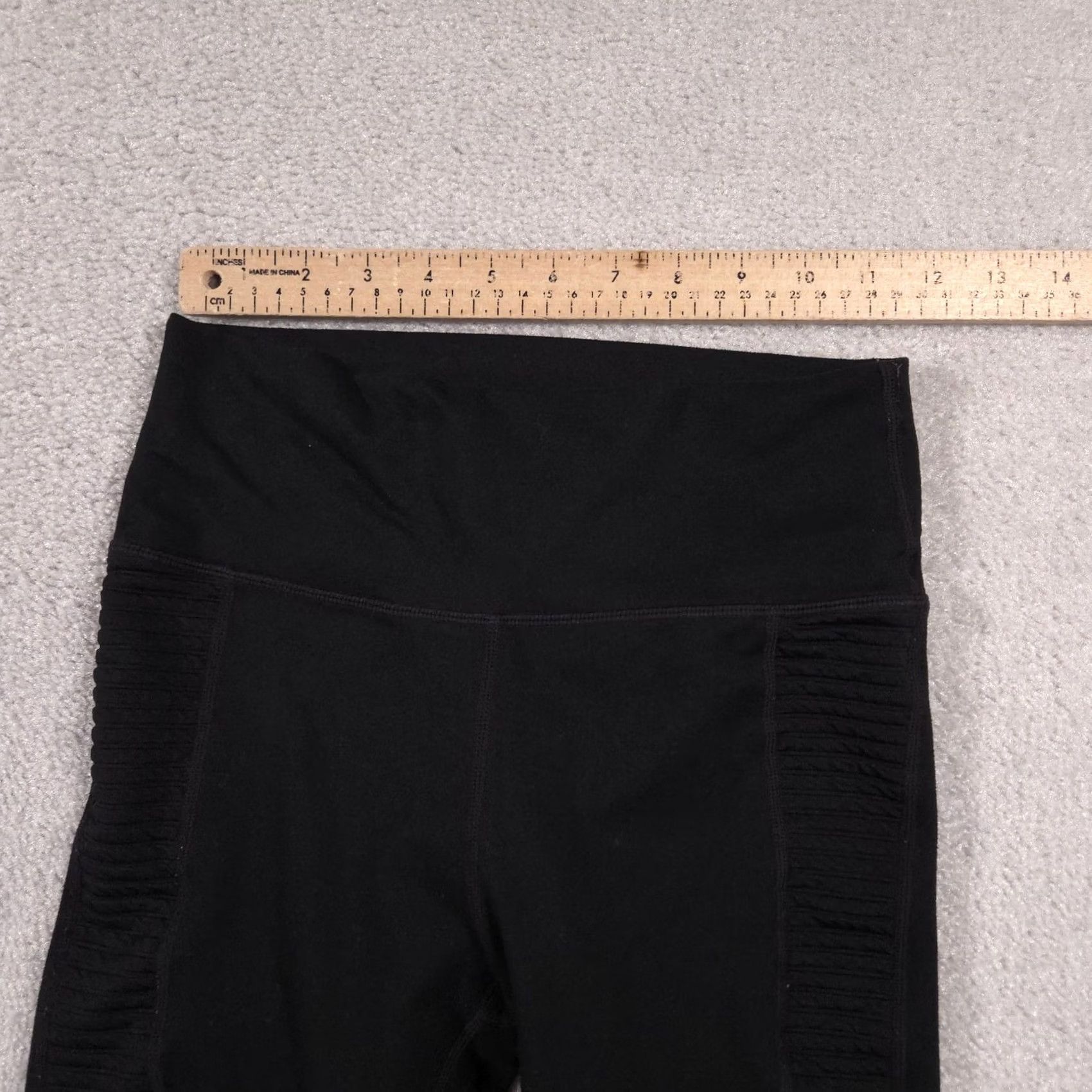 Fabletics VINTAGE High Waist Leggings Womens Small Black Ribbed Athletic Yoga Compression Pants Size 28" / US 6 / IT 42 - 7 Thumbnail