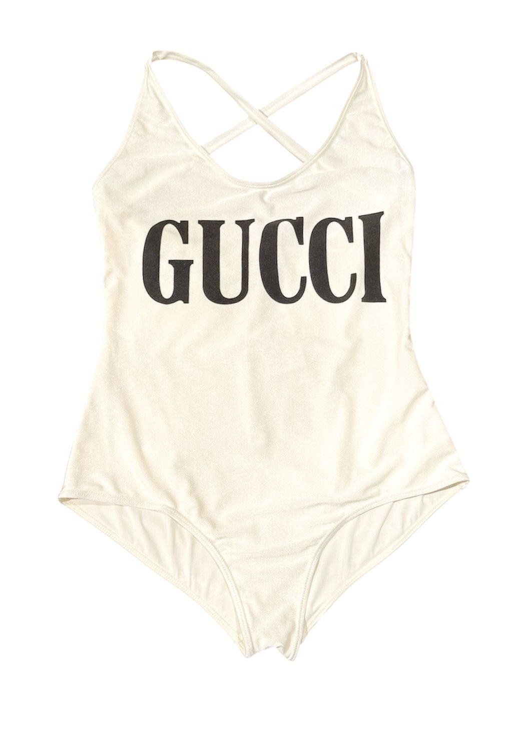 Gucci Gucci Ivory Black Logo One-piece Swimsuit - MEDIUM Size ONE SIZE - 3 Thumbnail