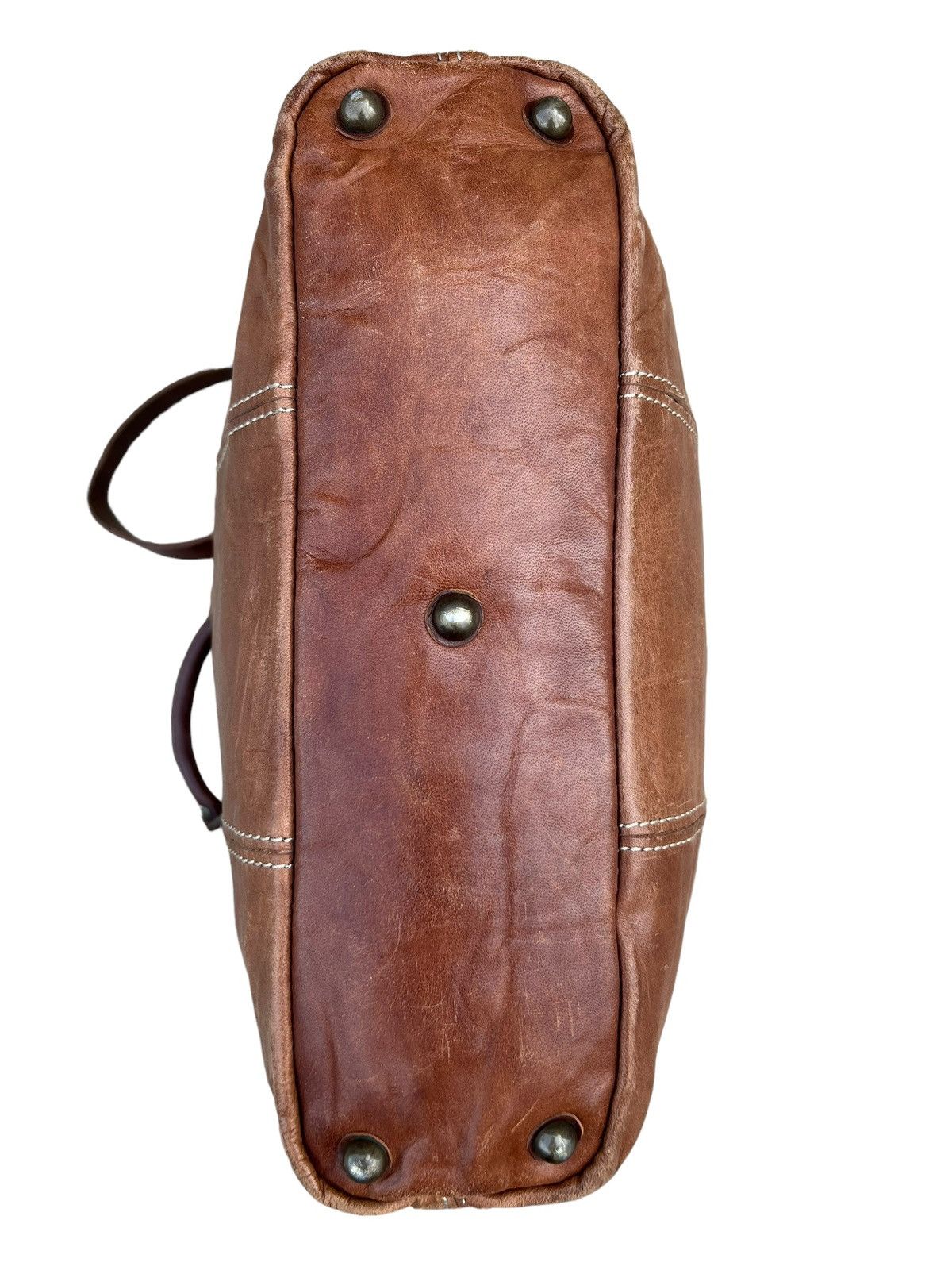 Leather Vintage Rei Japan 2 Way Patina Leather Bag Size ONE SIZE - 16 Thumbnail