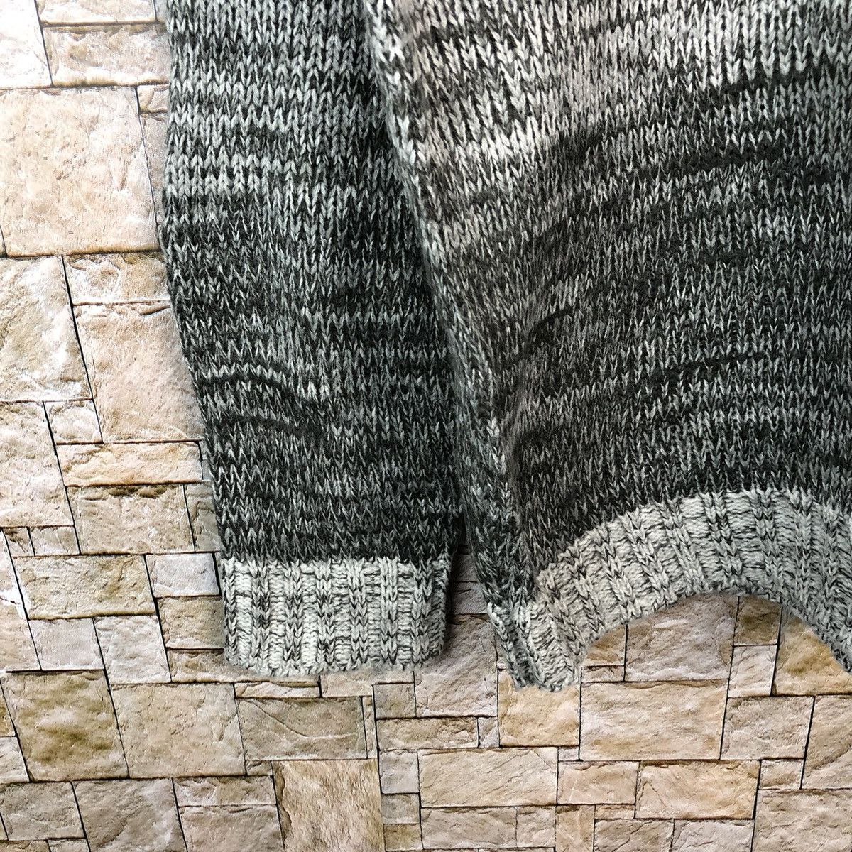 Homespun Knitwear × Japanese Brand Free Gate Grey stripe Knitwear #A1196 Size US XL / EU 56 / 4 - 8 Thumbnail