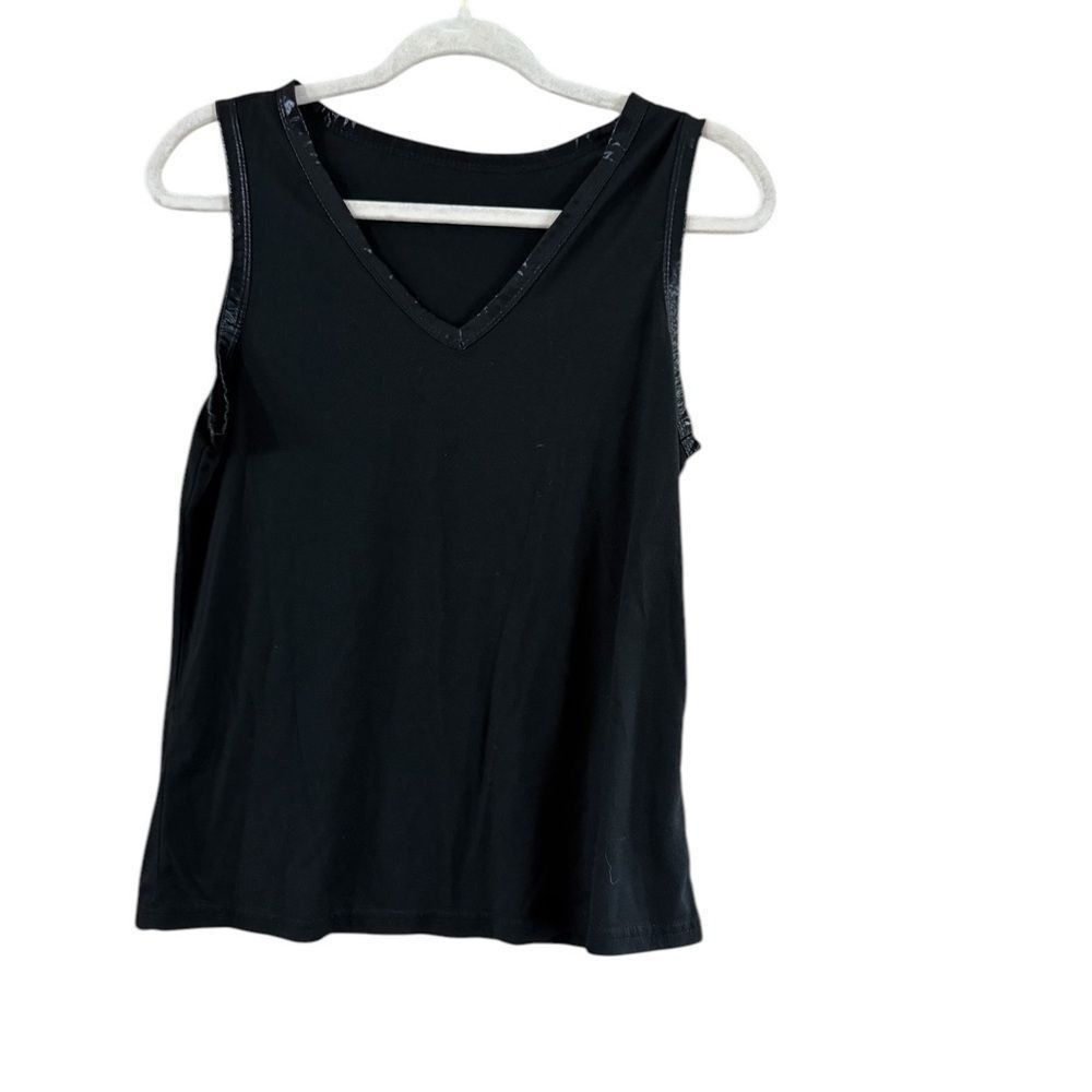 Shein Black Sleeveless V-Neck Top Size S / US 4 / IT 40 - 4 Thumbnail