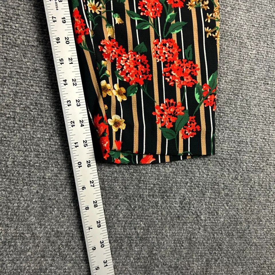 Zara Zara Pants Womens Large Floral Ankle Pull On Bloomer Striped Size 30" / US 8 / IT 44 - 2 Thumbnail