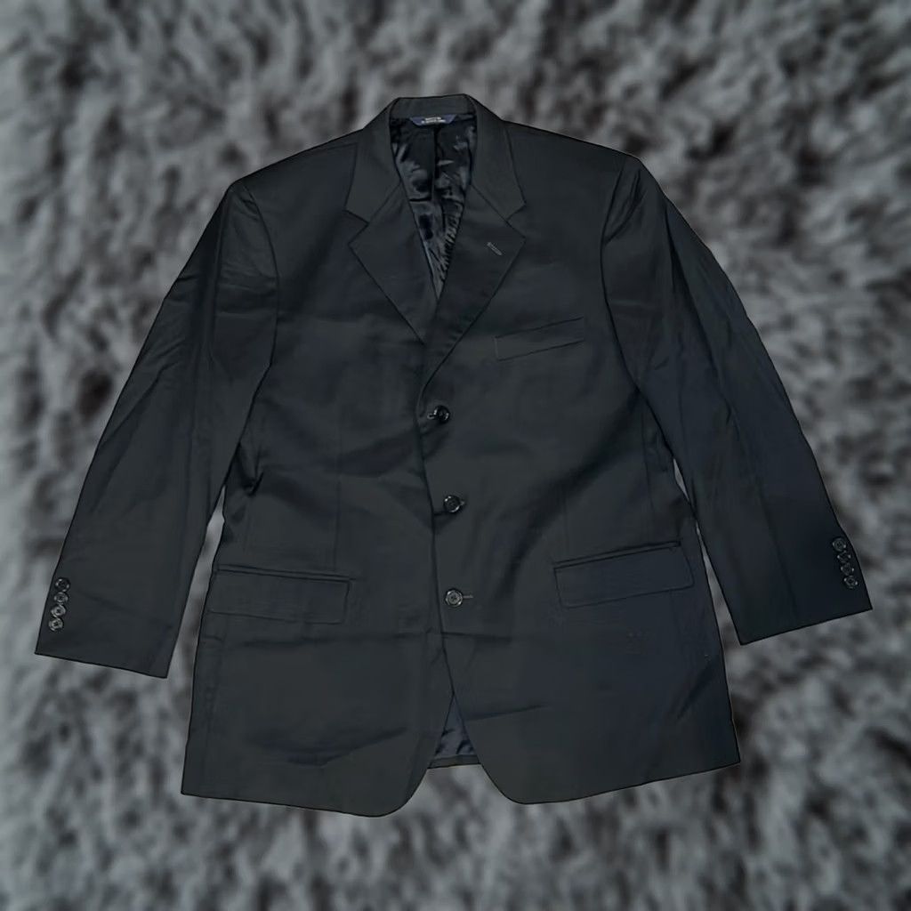 Brooks Brothers Brooks Brothers 1818 Madison Three Button Sport Coat Suit Jacket Black Mens 46 Regular Wool 2 Piece 45R 34L Size 46R - 1 Thumbnail