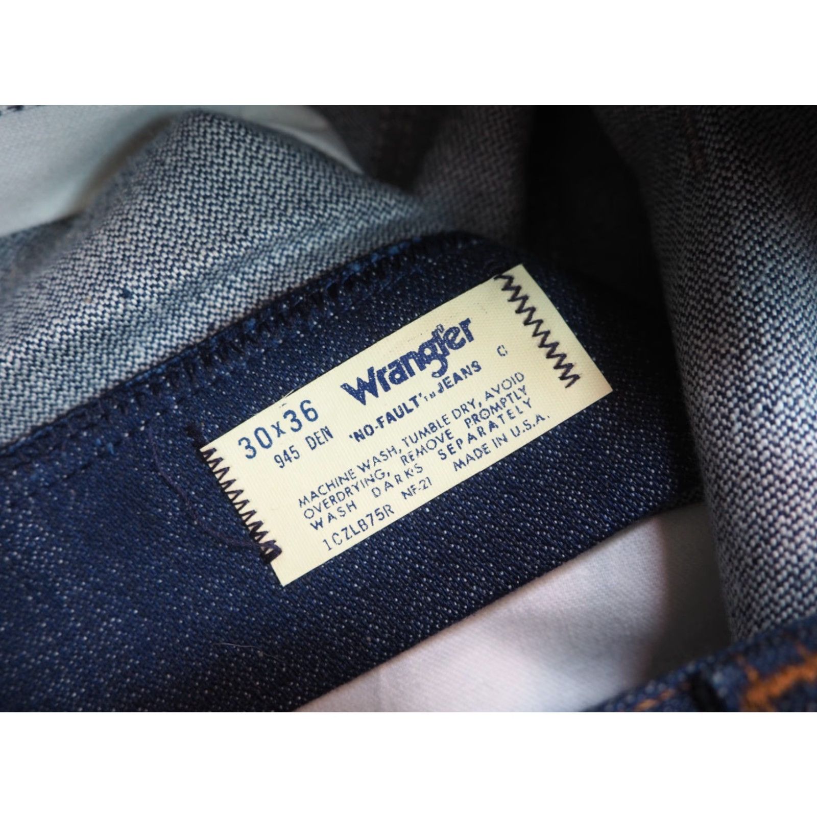 Wrangler VINTAGE Wrangler Jeans 70s Denim 30x36 Blue Rockabilly Dark Wash USA Size US 30 / EU 46 - 6 Thumbnail