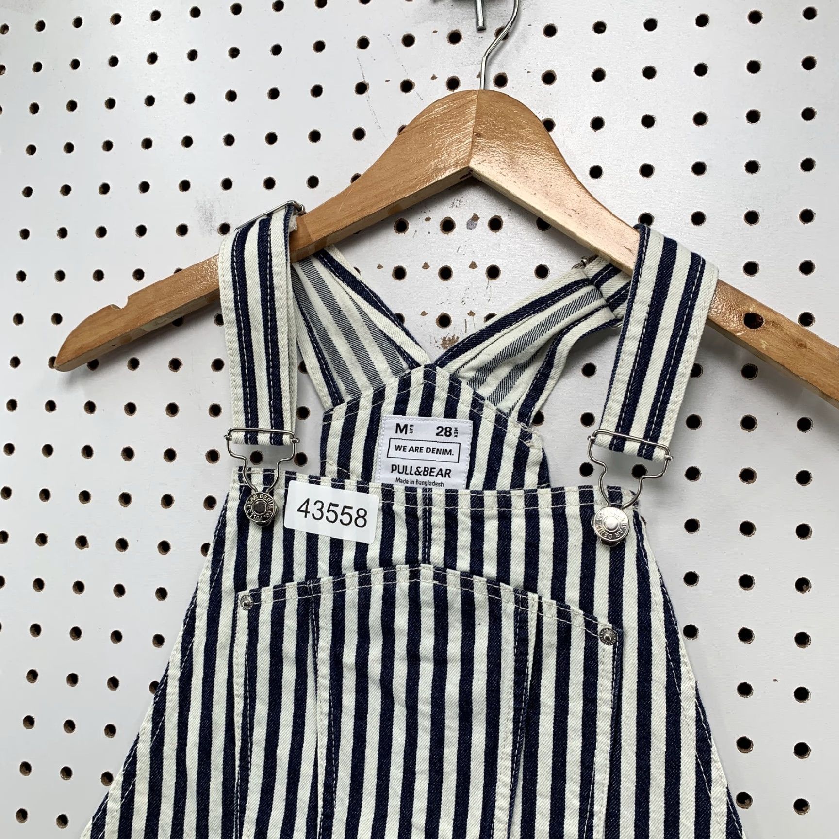 Vintage Pull&Bear Denim Blue White Striped Overalls Top Womens Medium Summer Casual Size M / US 6-8 / IT 42-44 - 3 Thumbnail