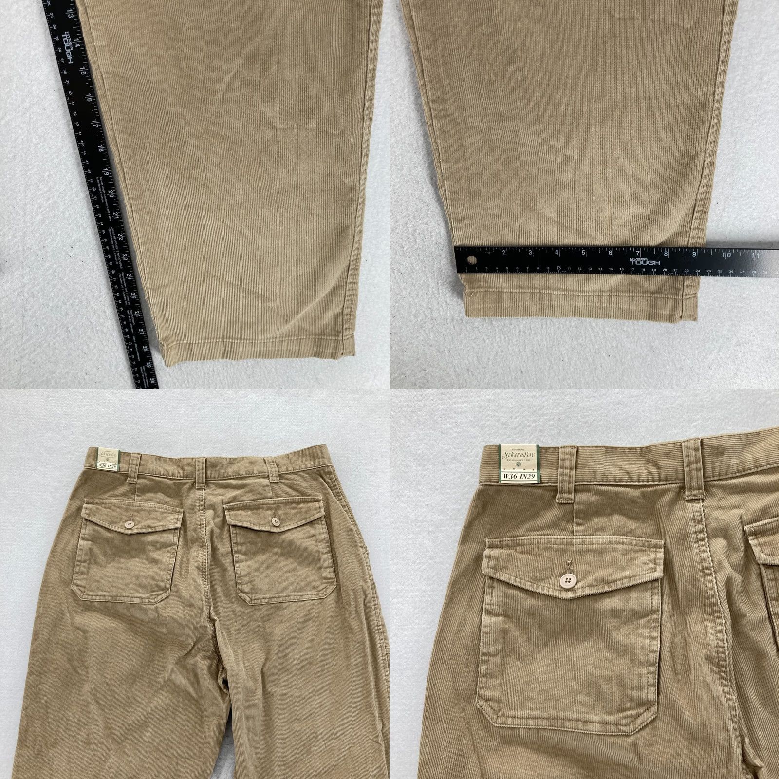 Vintage St Johns Bay Corduroy Pants Mens 36x29 Khaki Beige Straight Leg Mid Rise Casual Size US 36 / EU 52 - 8 Thumbnail
