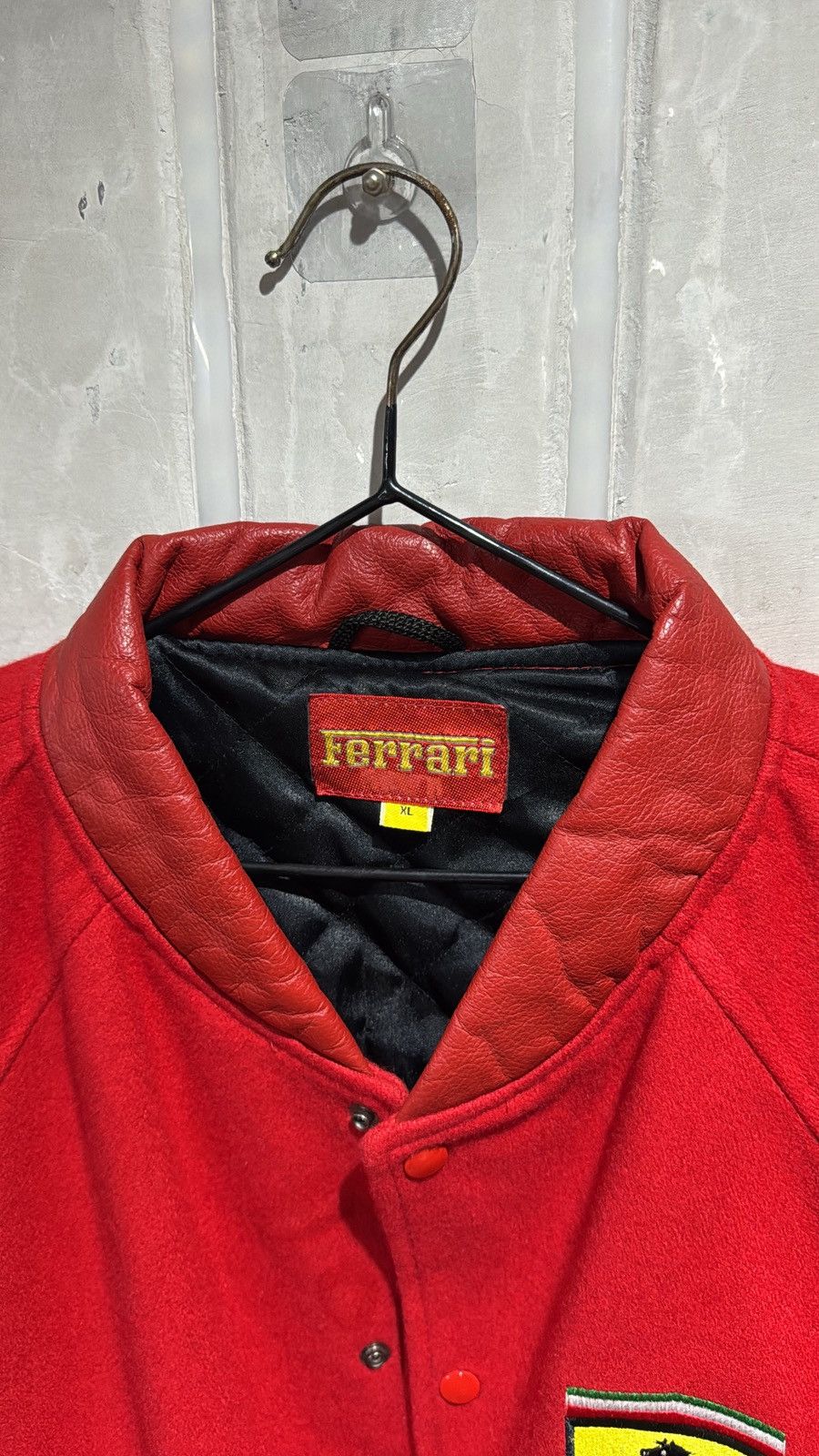 Ferrari vintage 90s scuderia ferrari wool leather varsity jacket Size US XL / EU 56 / 4 - 15 Thumbnail
