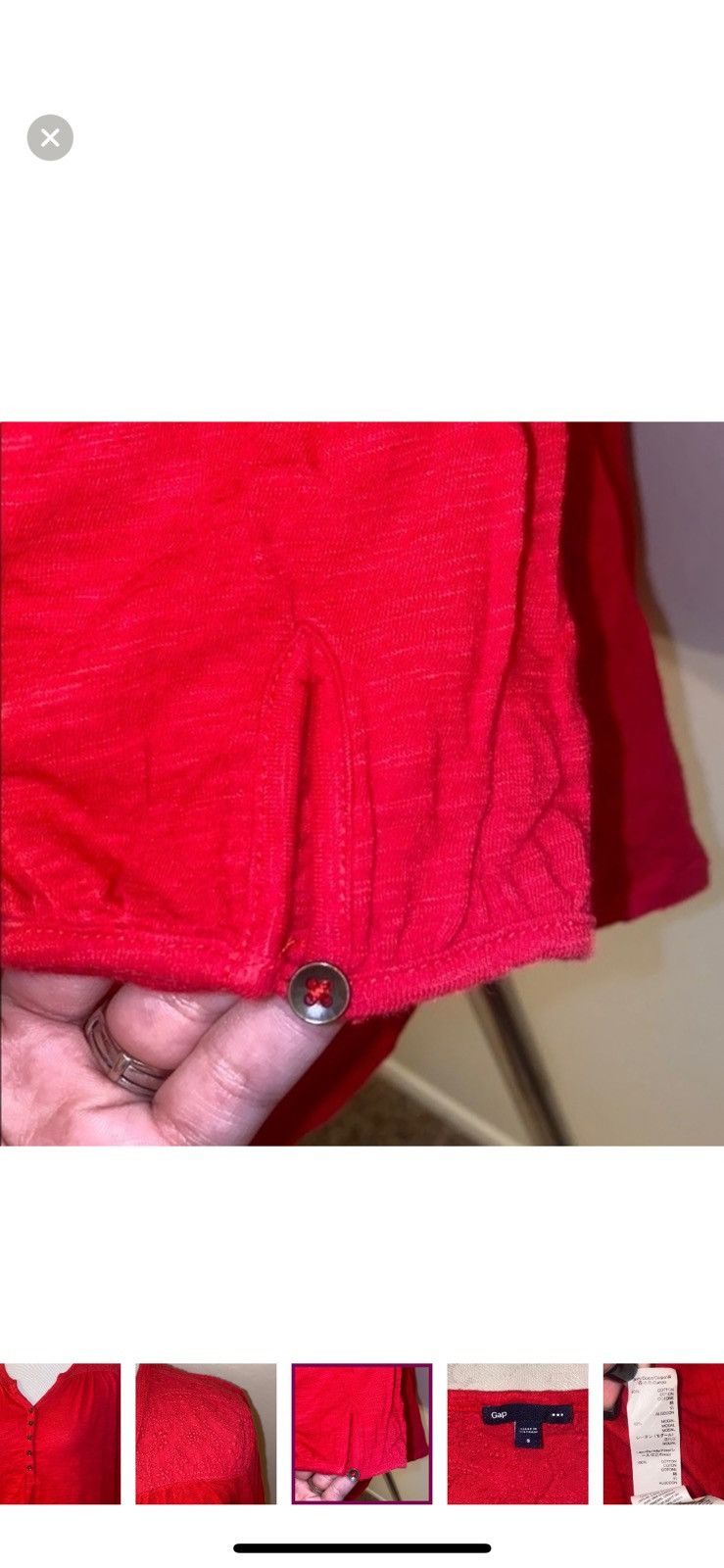 Gap Gap small Henley red knit blouse Size S / US 4 / IT 40 - 4 Thumbnail