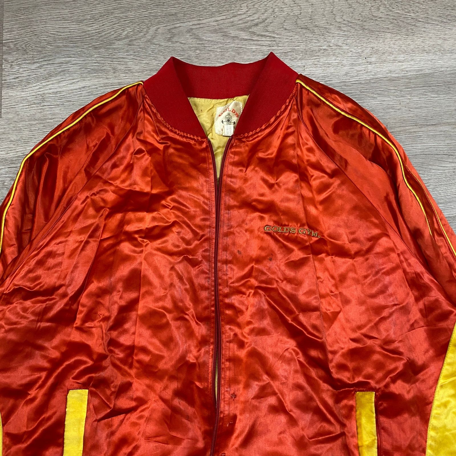 Vintage Rare VTG 70s 80s Golds Gym Satin Bomber 3XL Bodybuilding Size US XXL / EU 58 / 5 - 3 Thumbnail