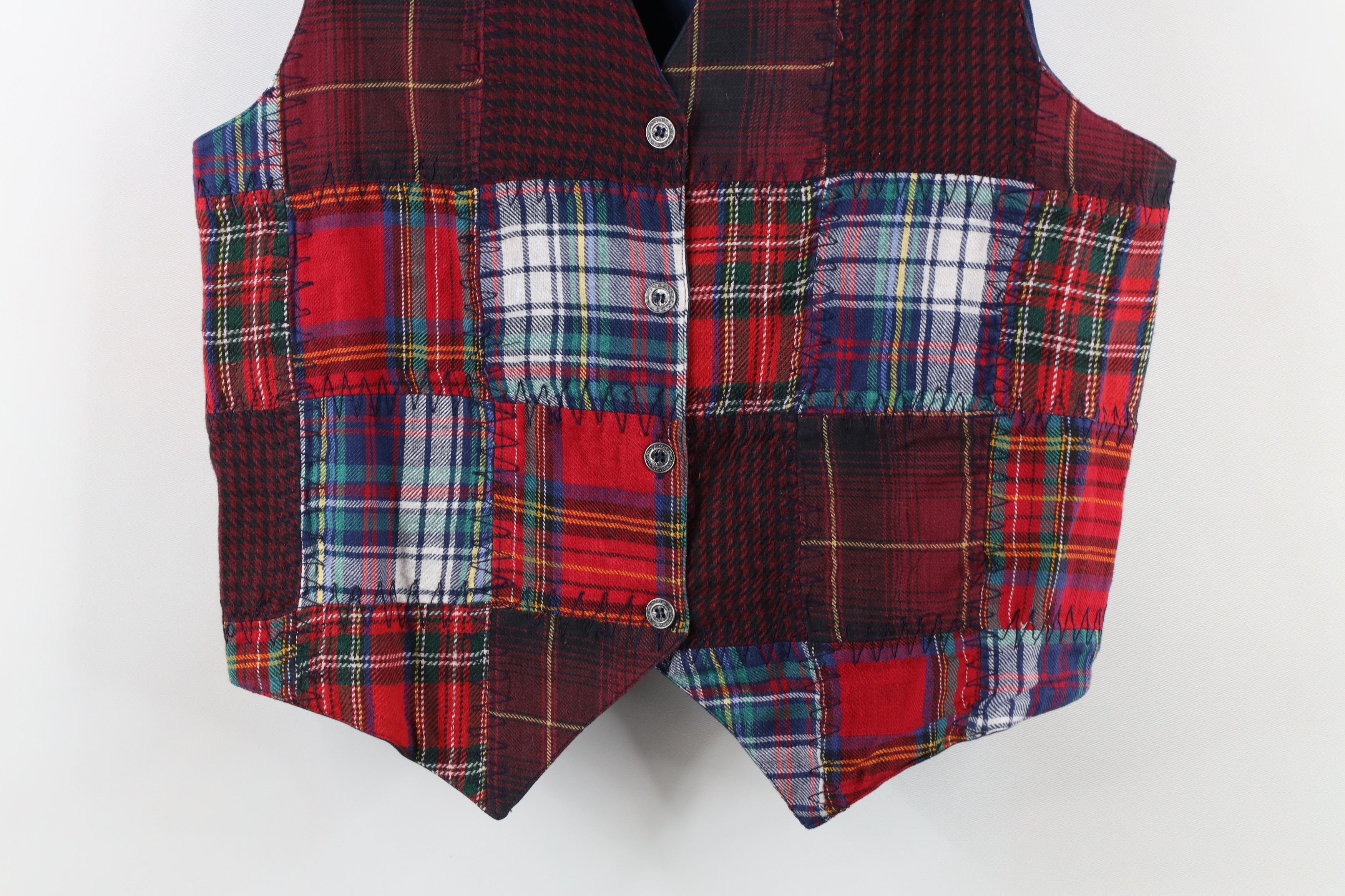 Vintage Vintage 90s Streetwear Quilt Patchwork Suit Vest Jacket Size M / US 6-8 / IT 42-44 - 3 Thumbnail