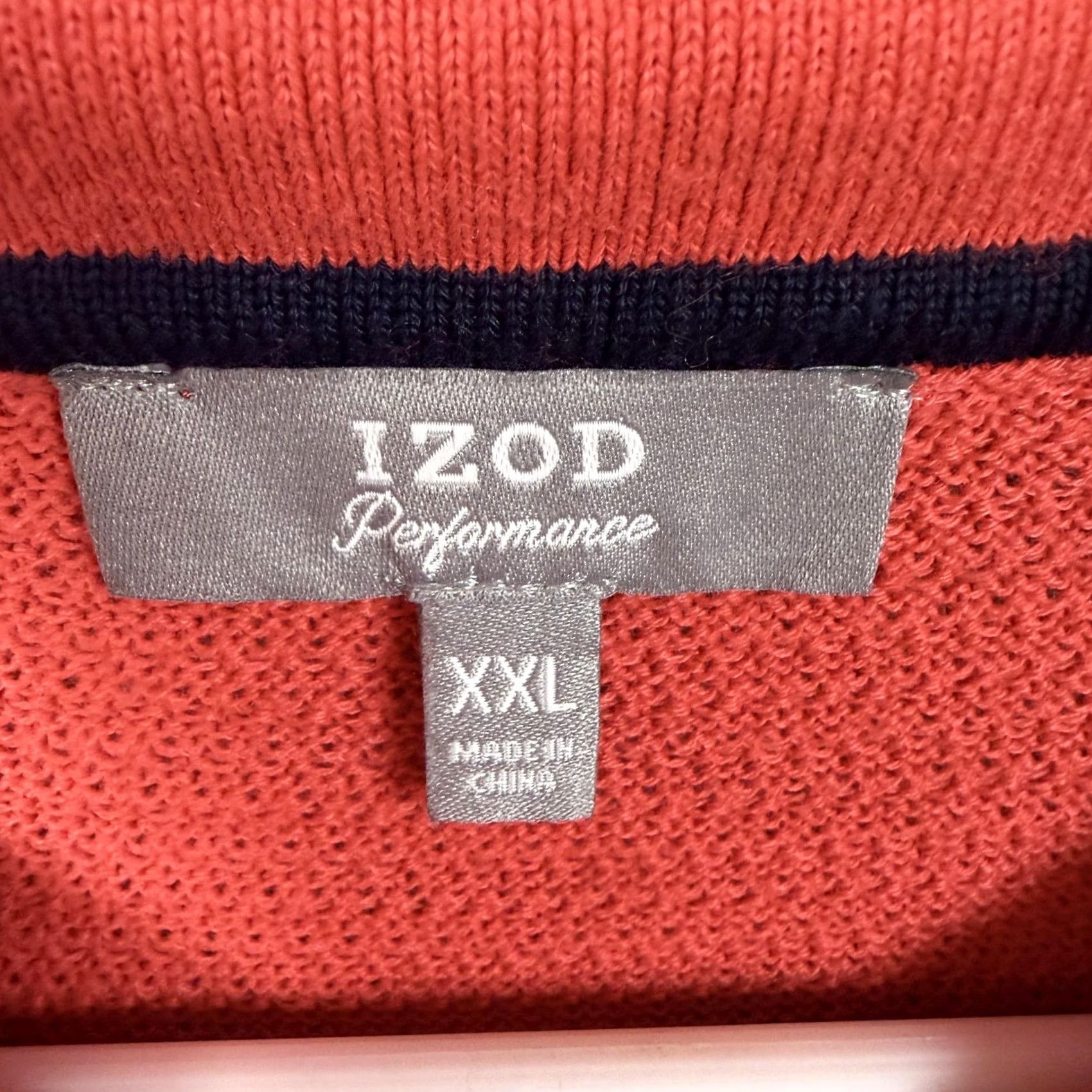 Izod IZOD Performance Polo Shirt XXL Men Short Sleeve Golf Casual 2XL Coral Orange Poly Performance Moisture Wicking Size US XXL / EU 58 / 5 - 4 Thumbnail