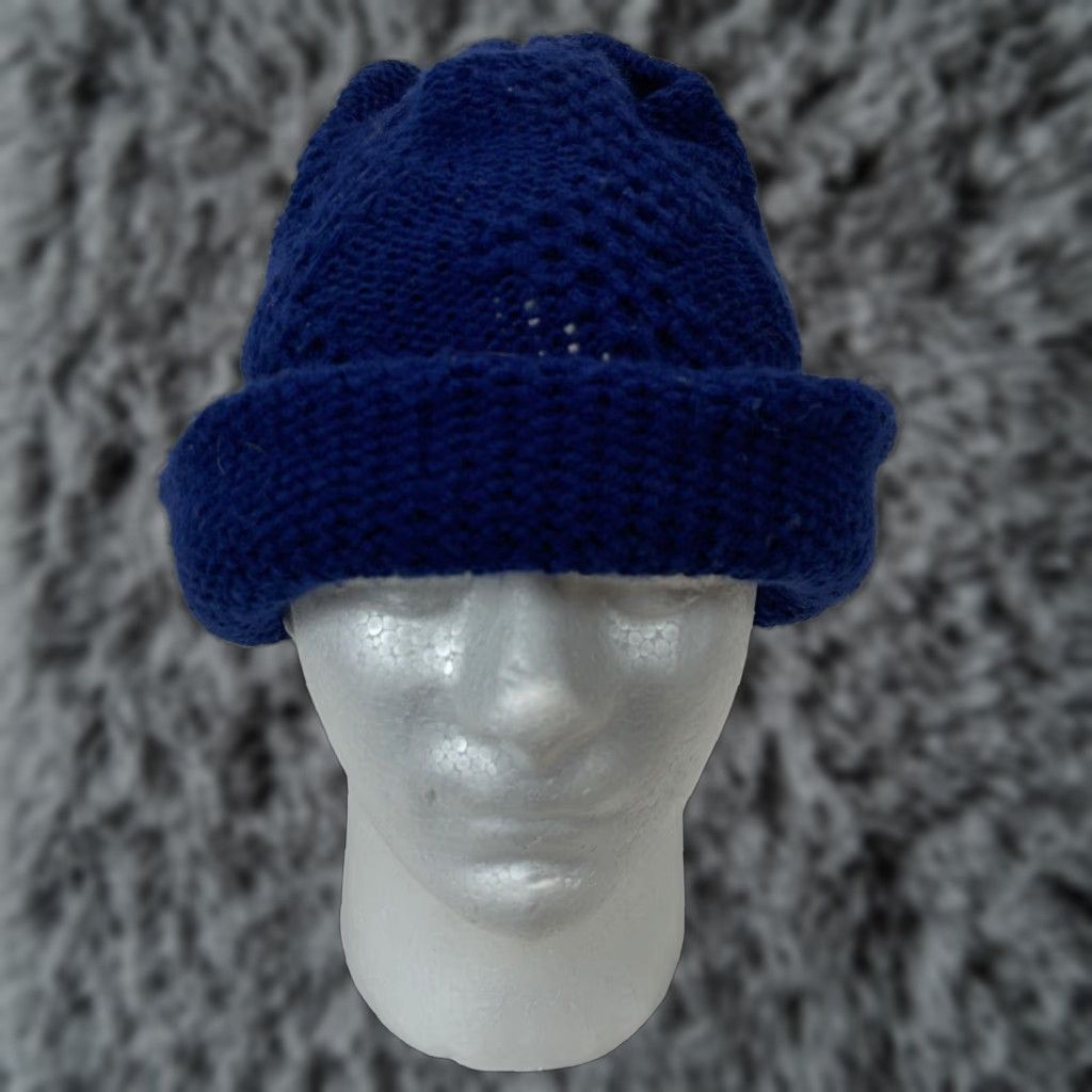 Vintage VINTAGE Knit Hat Women's One Size Navy Blue 1970s Made in Japan Boho Acrylic Knit Hat Women One Size Navy Blue 70s Japan Mens/Womens Size ONE SIZE - 1 Thumbnail