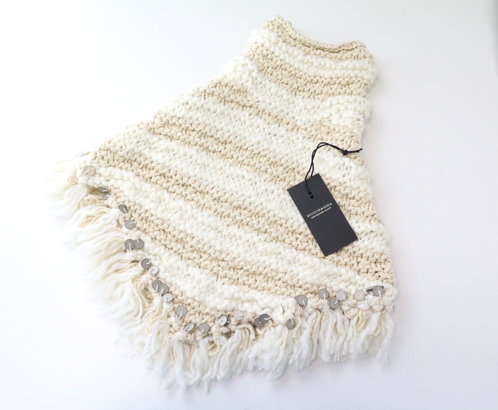 Scotch & Soda AMS COUTURE OS Beige Knit Tassel Scarf 75004 Size ONE SIZE - 1 Thumbnail