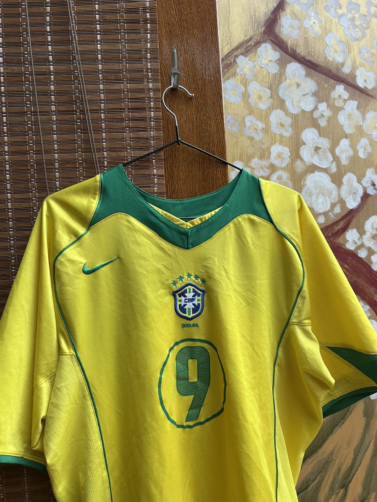 2004 Nike Total 90 Brazil Home Jersey #9 Adriano Blokecore